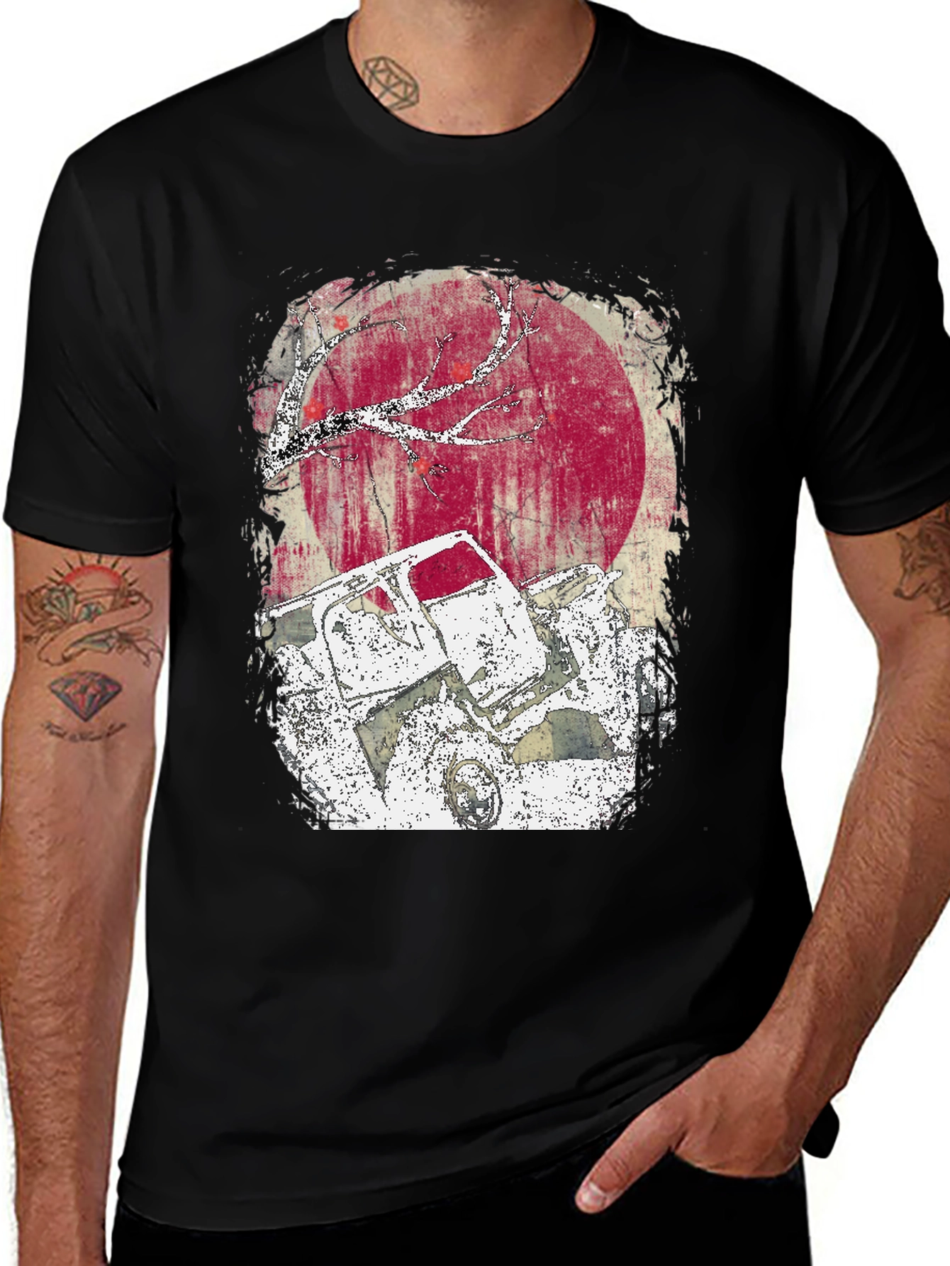 Wrecked Truck Graphic Tee - Distressed Style