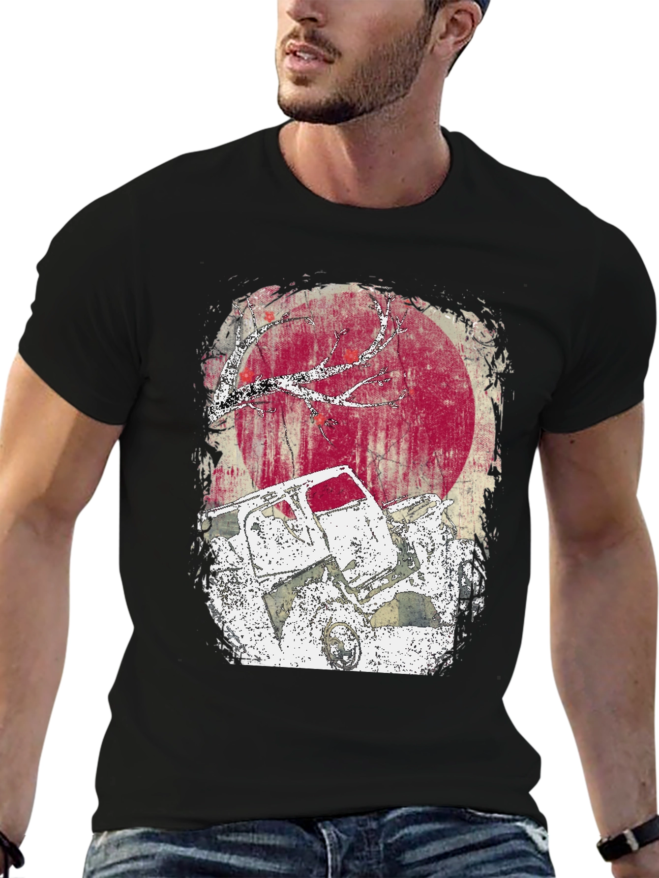 Wrecked Truck Graphic Tee - Distressed Style