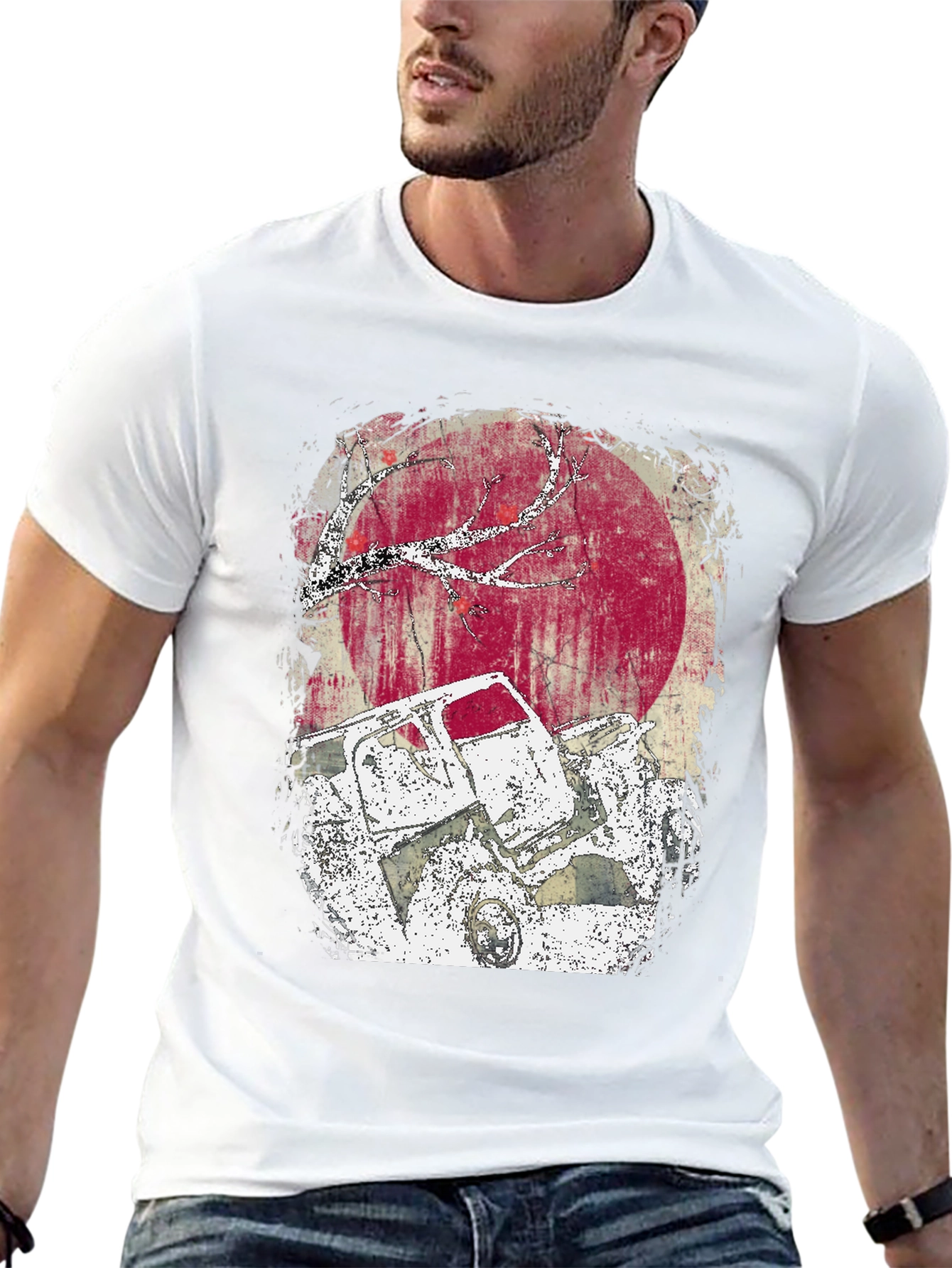Wrecked Truck Graphic Tee - Distressed Style