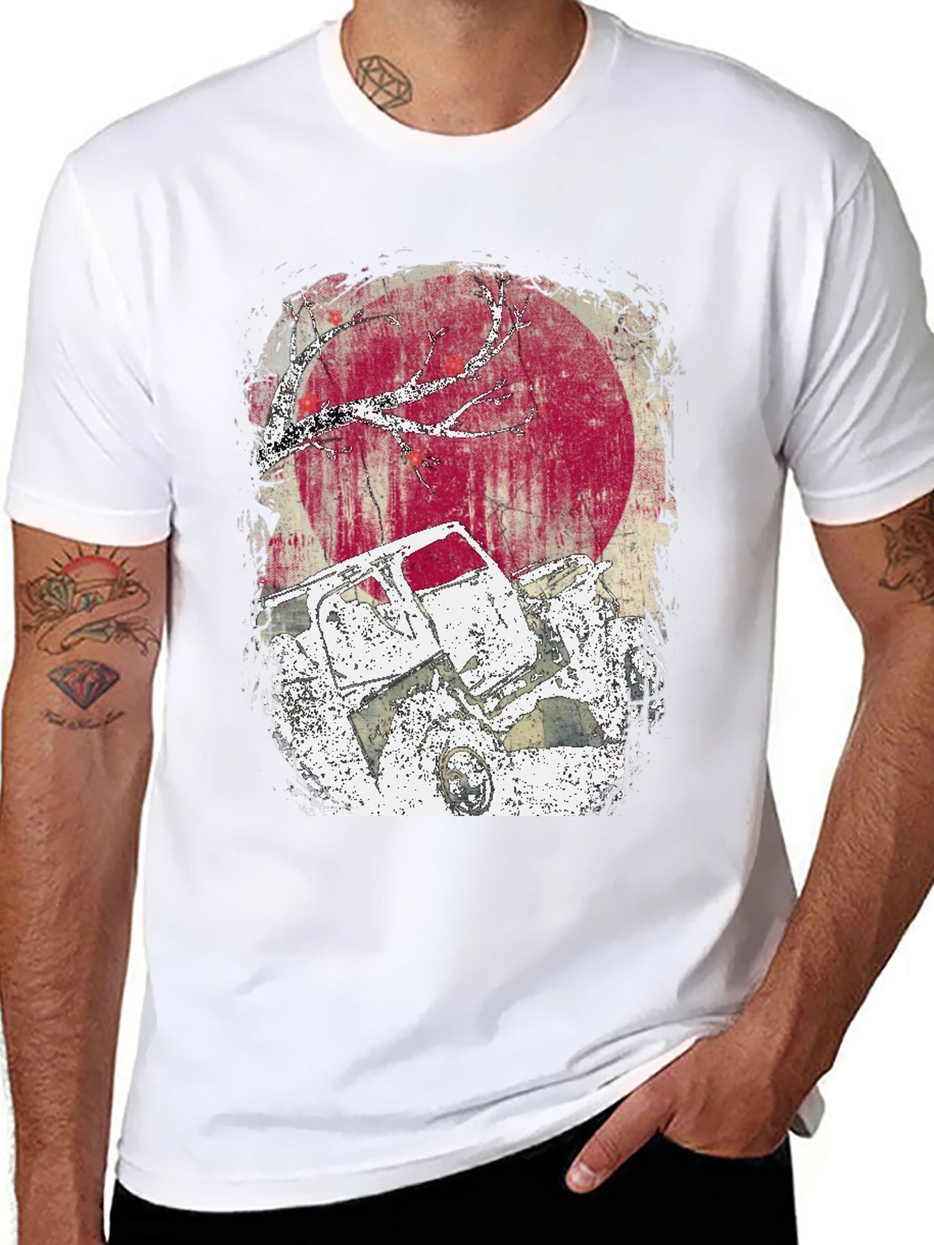 Wrecked Truck Graphic Tee - Distressed Style