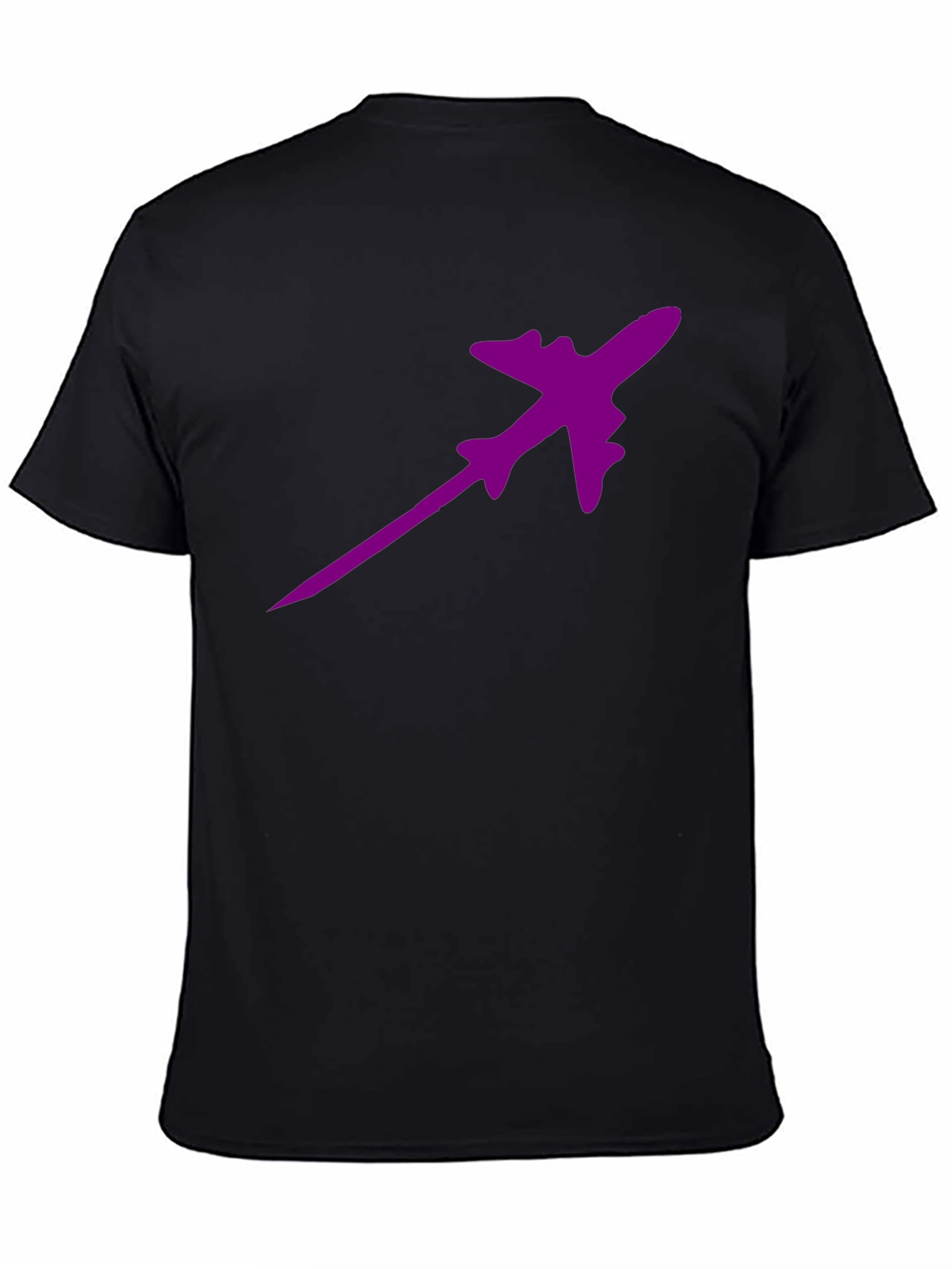 Purple Plane Black T-Shirt - Fly High in Style!