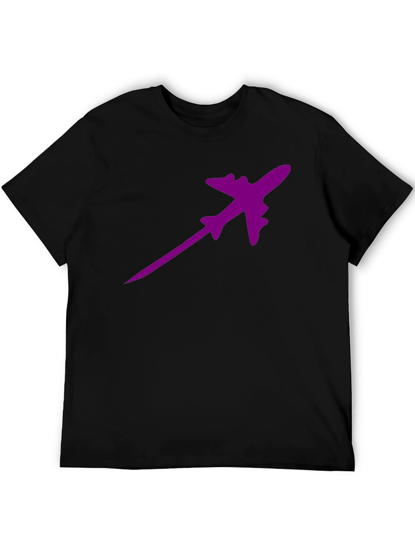 Purple Plane Black T-Shirt - Fly High in Style!