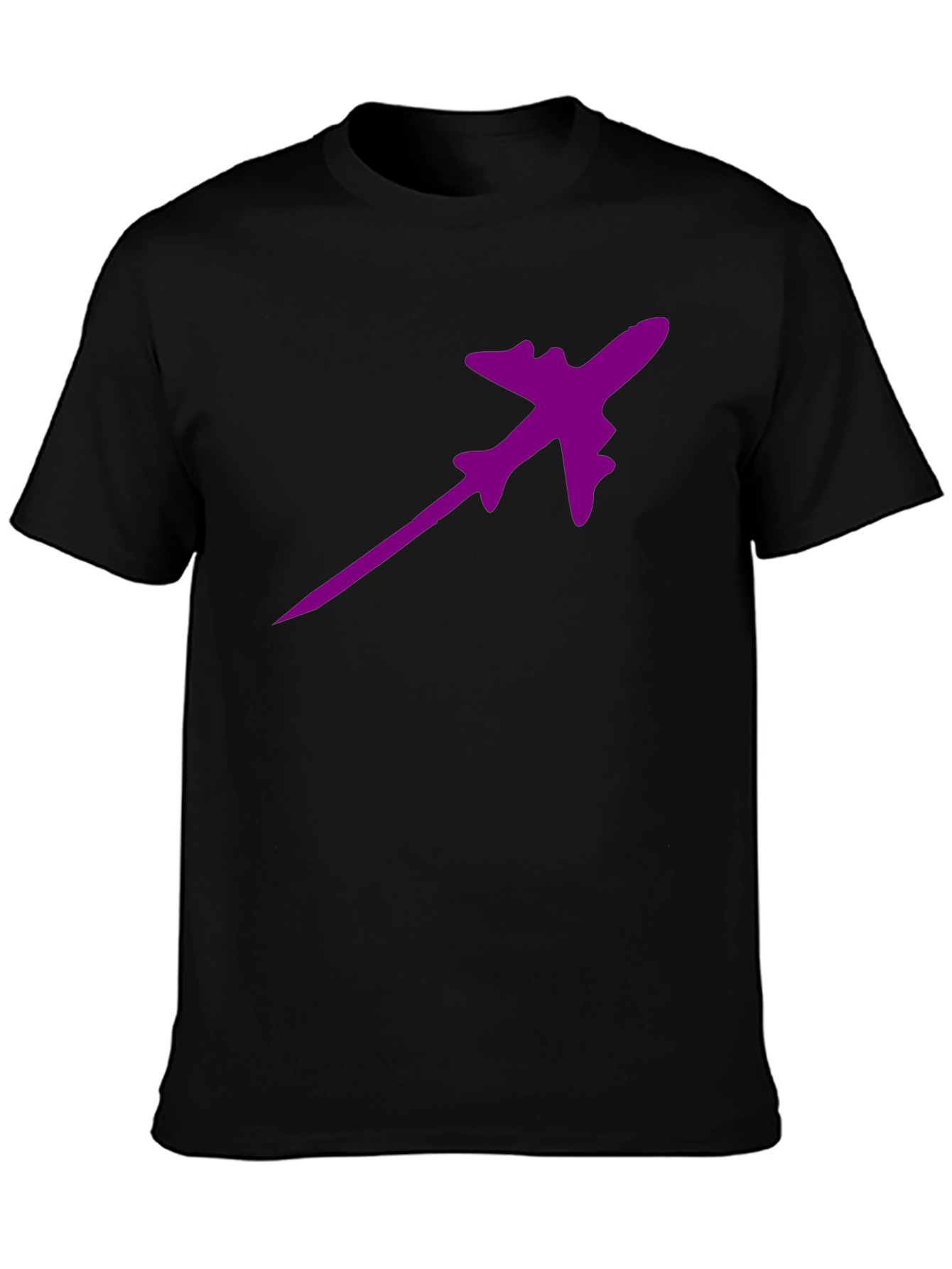 Purple Plane Black T-Shirt - Fly High in Style!