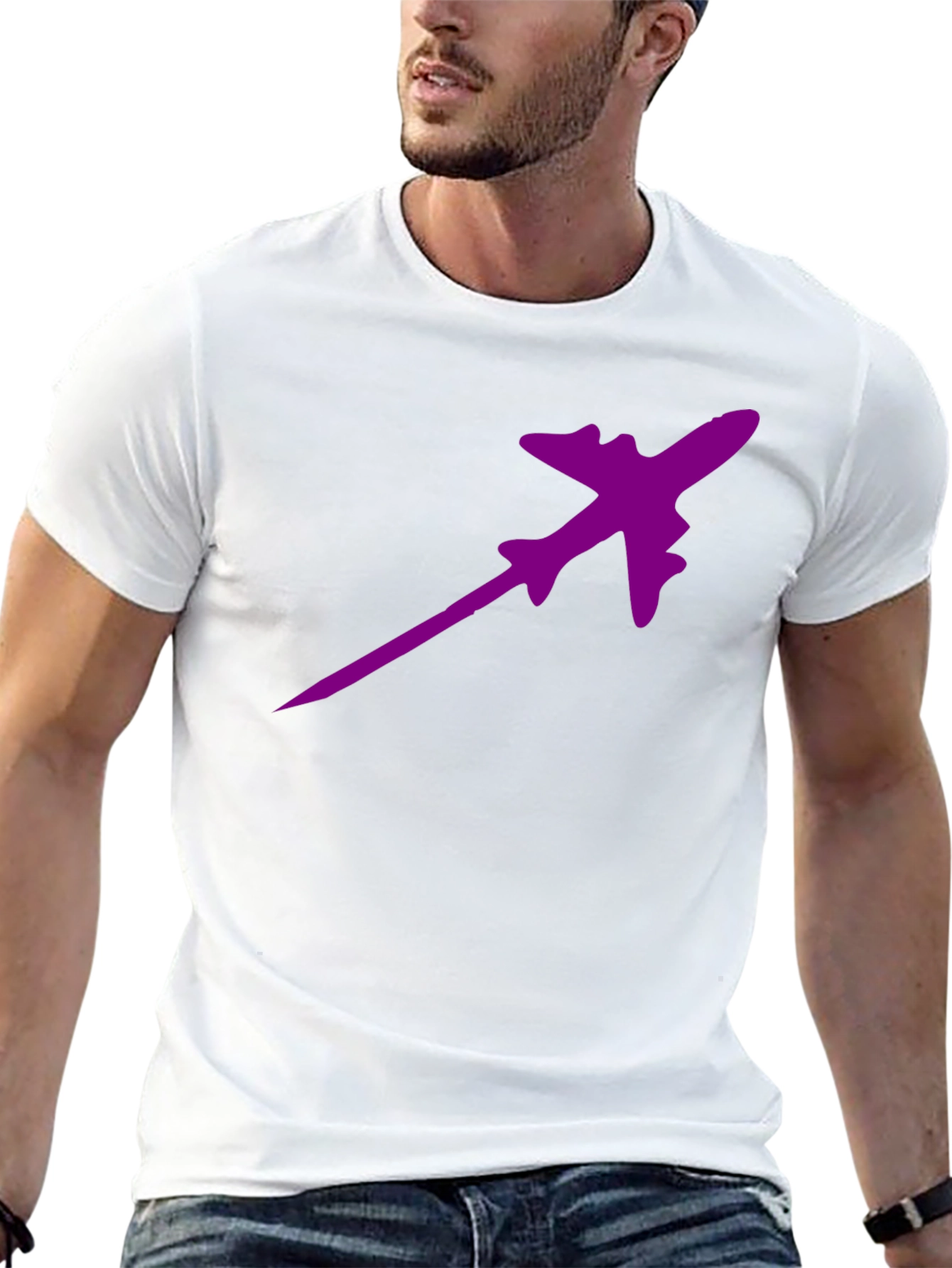 Purple Plane Black T-Shirt - Fly High in Style!