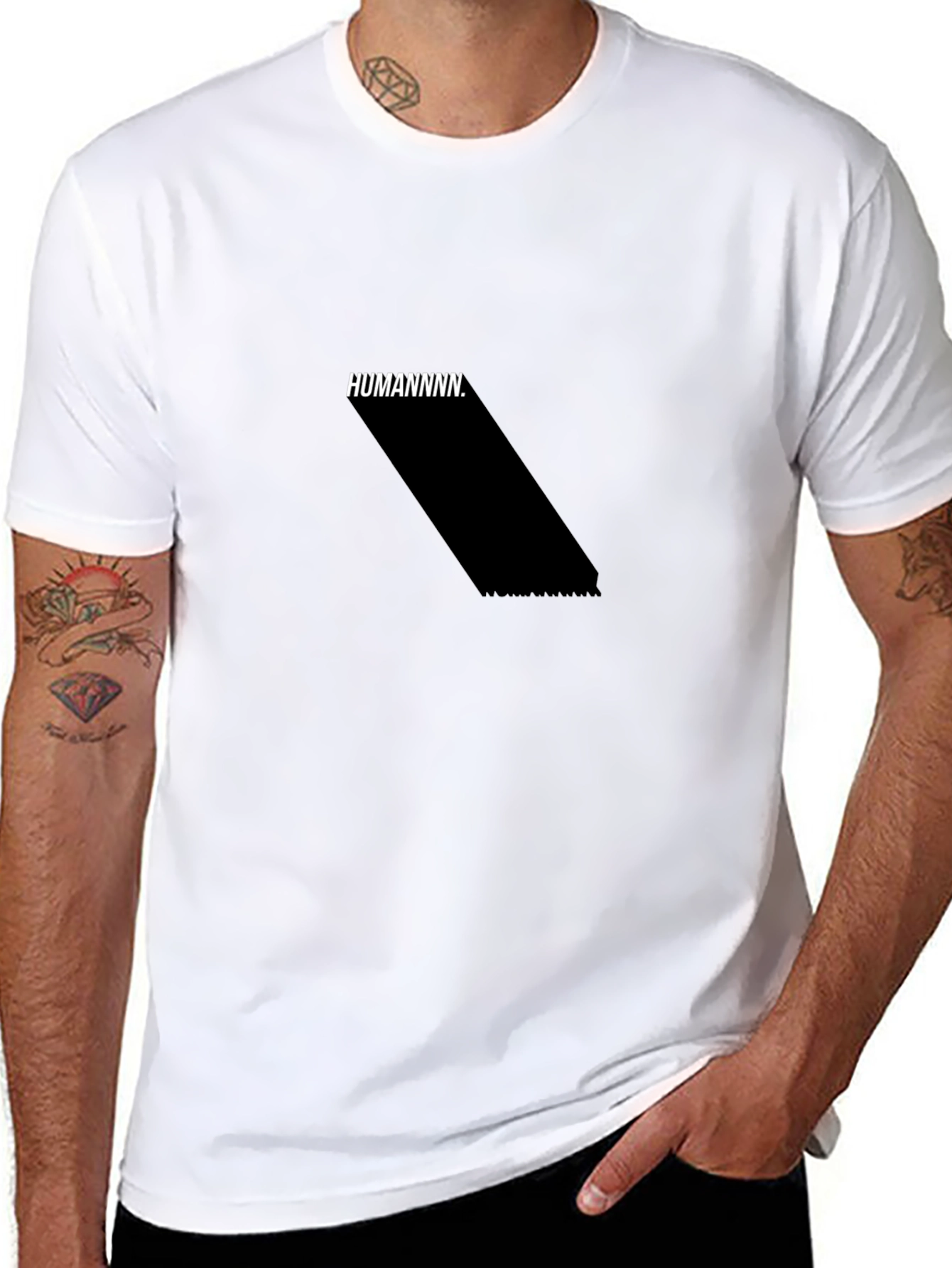 HUMANNNNN. Black Graphic Tee - Modern Fit