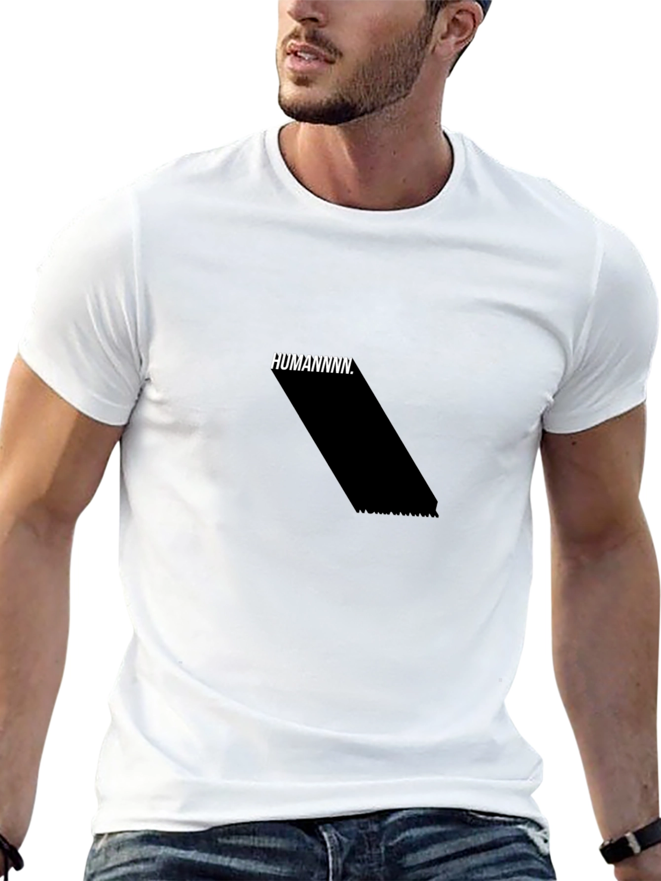 HUMANNNNN. Black Graphic Tee - Modern Fit