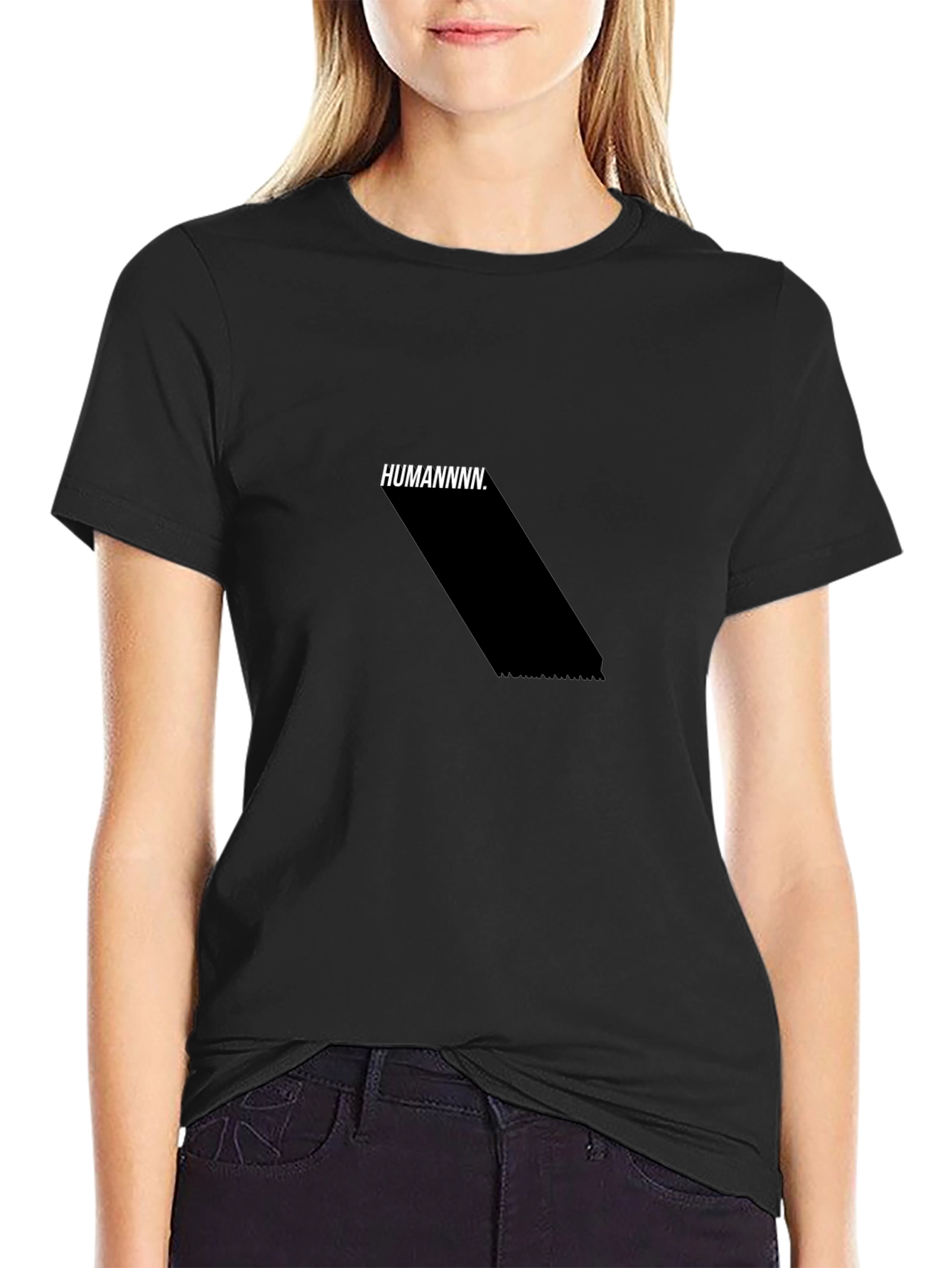 HUMANNNNN. Black Graphic Tee - Modern Fit
