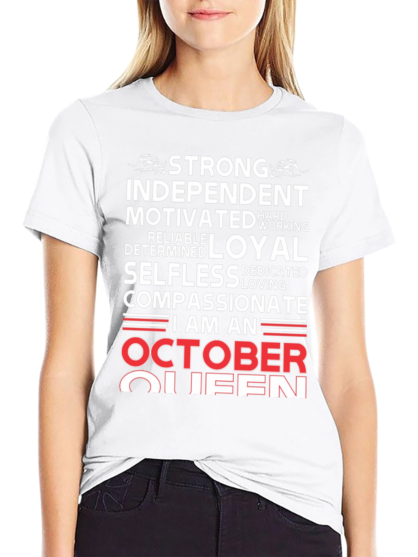 October Queen Graphic Tee - Strong Independent Woman