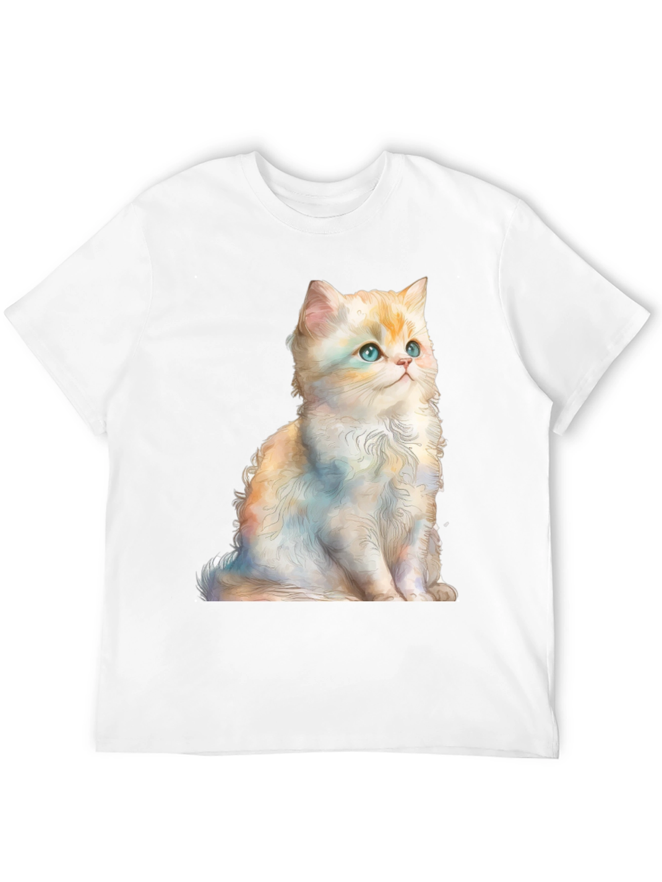 Cute Kitten Graphic Tee - Soft Black Cotton Shirt