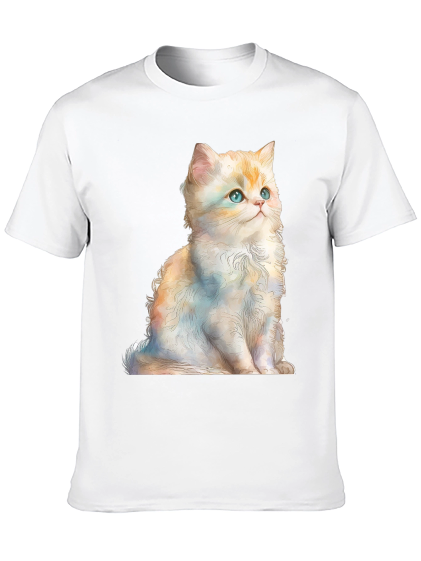 Cute Kitten Graphic Tee - Soft Black Cotton Shirt