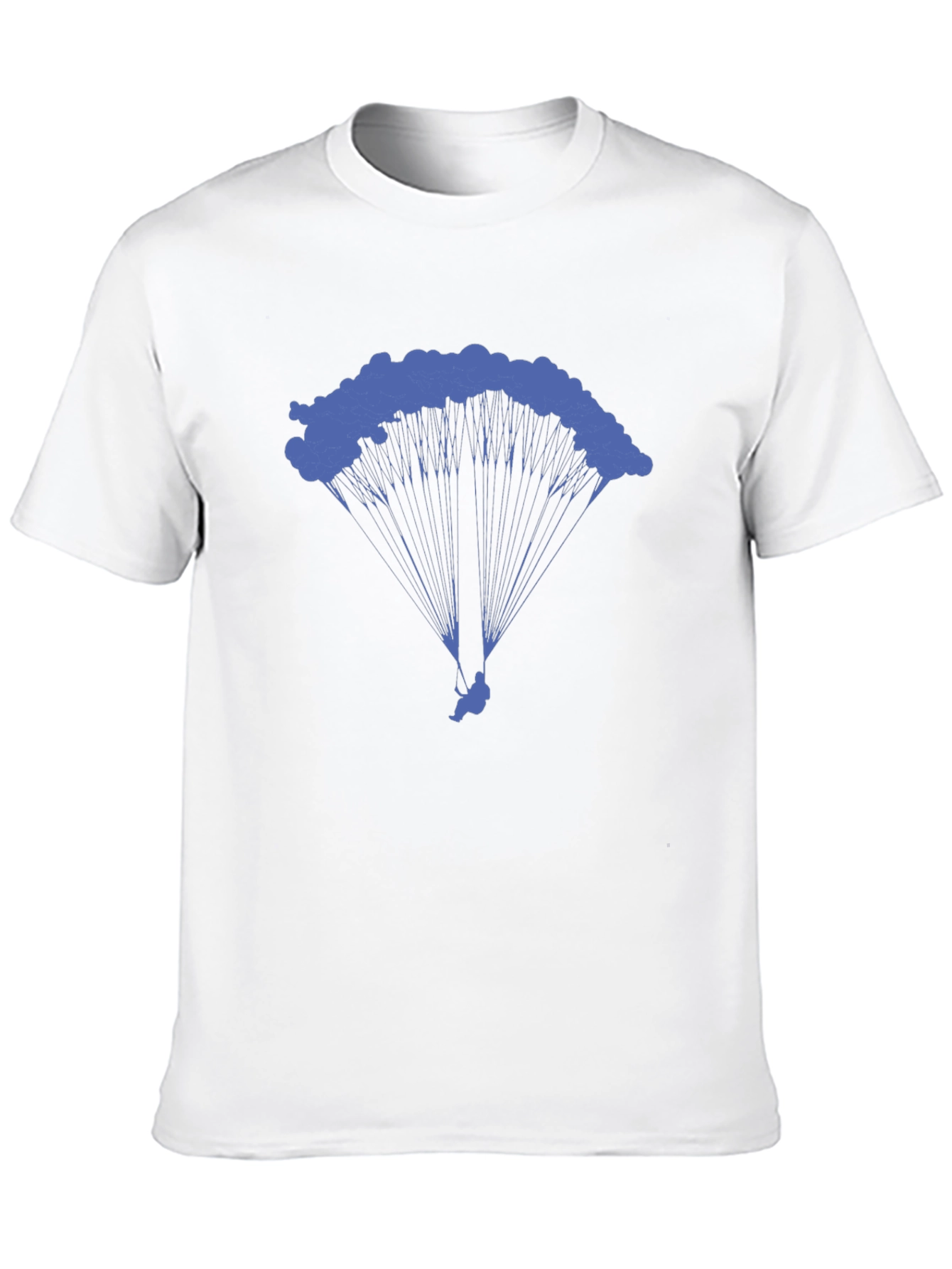 Skydiving Parachute Graphic Tee - Black Cotton T-Shirt