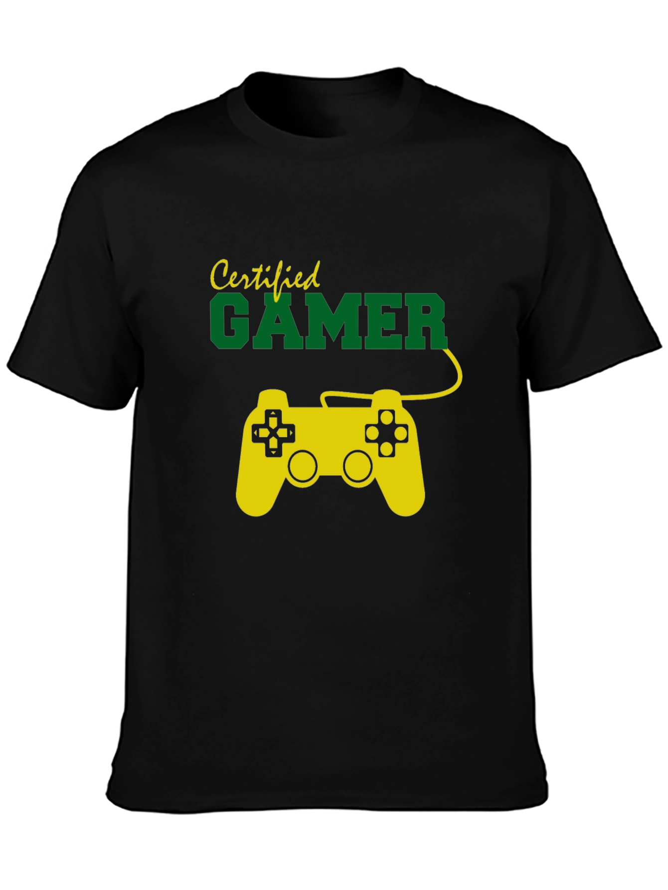 Certified Gamer T-Shirt - Black Crew Neck Tee