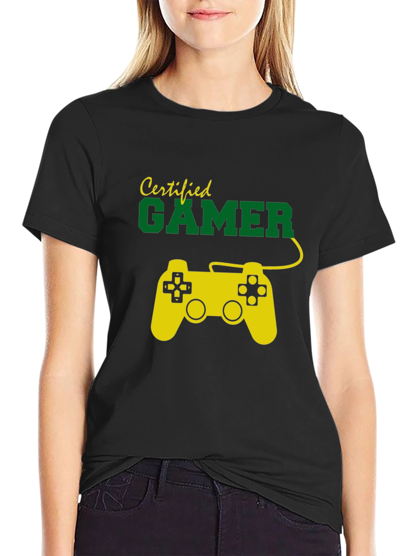 Certified Gamer T-Shirt - Black Crew Neck Tee