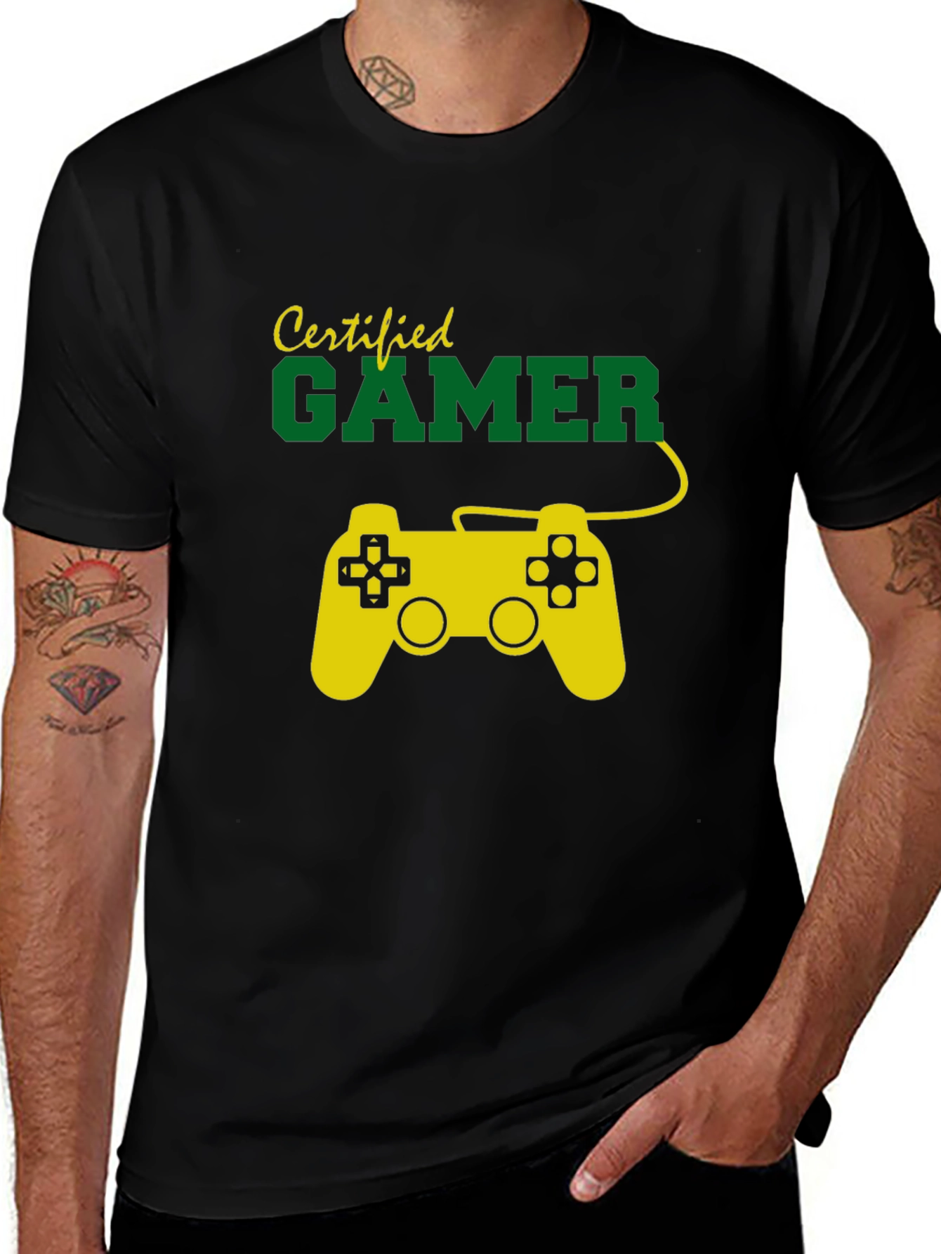 Certified Gamer T-Shirt - Black Crew Neck Tee