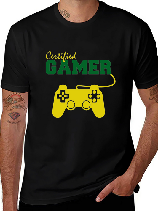 Certified Gamer T-Shirt - Black Crew Neck Tee