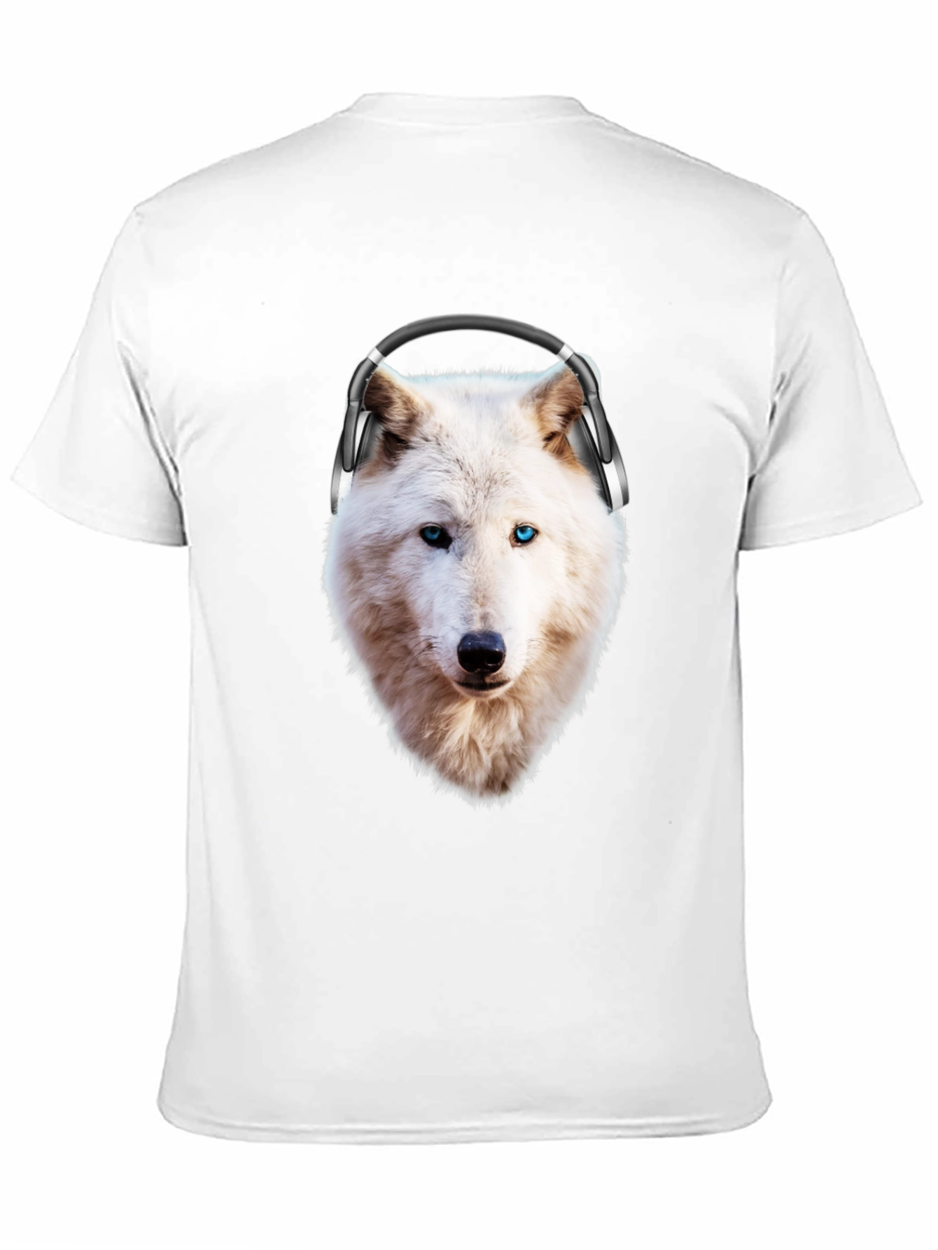 Wolf with Headphones Graphic T-Shirt
