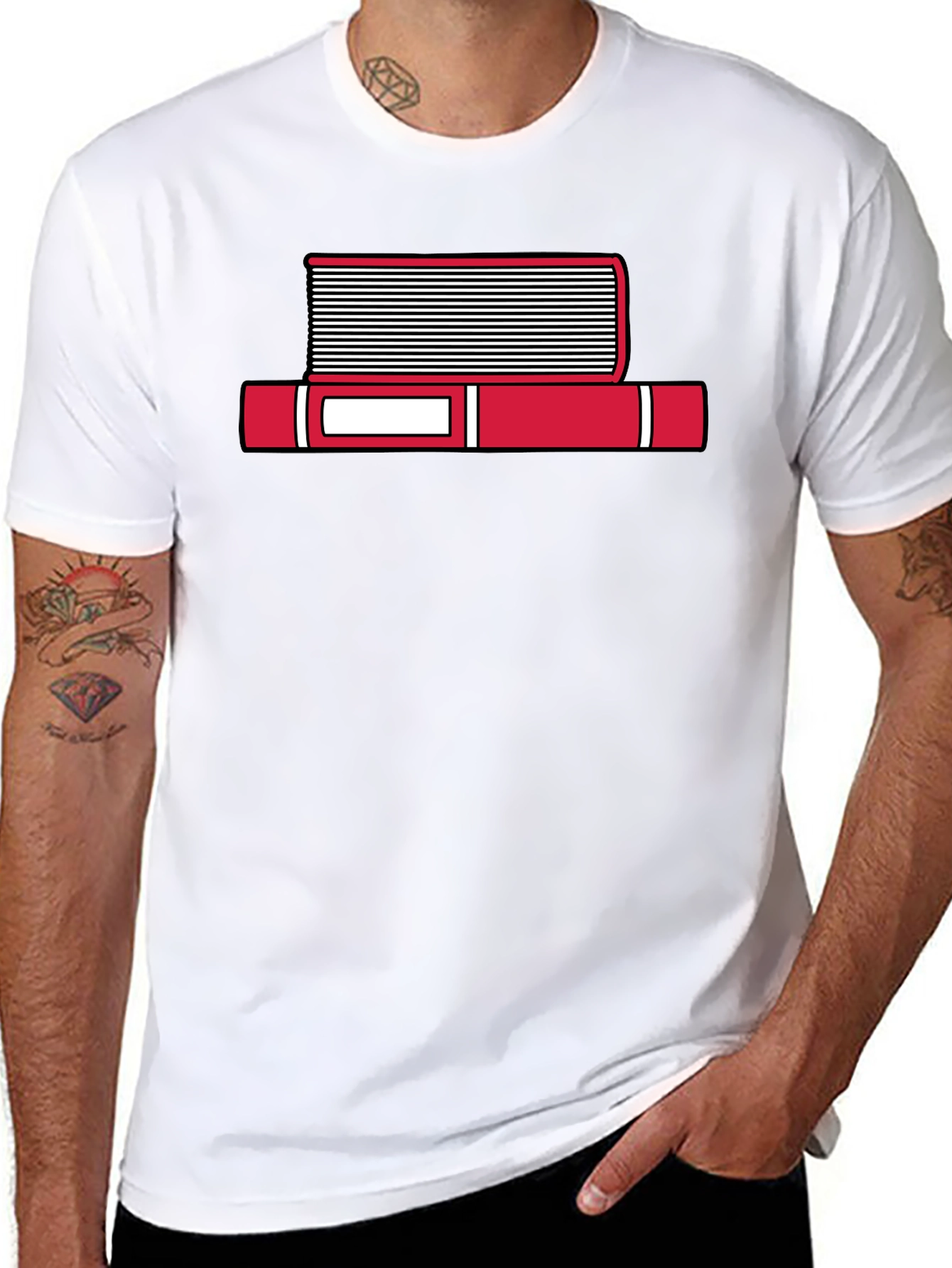 Book Stack Graphic T-Shirt