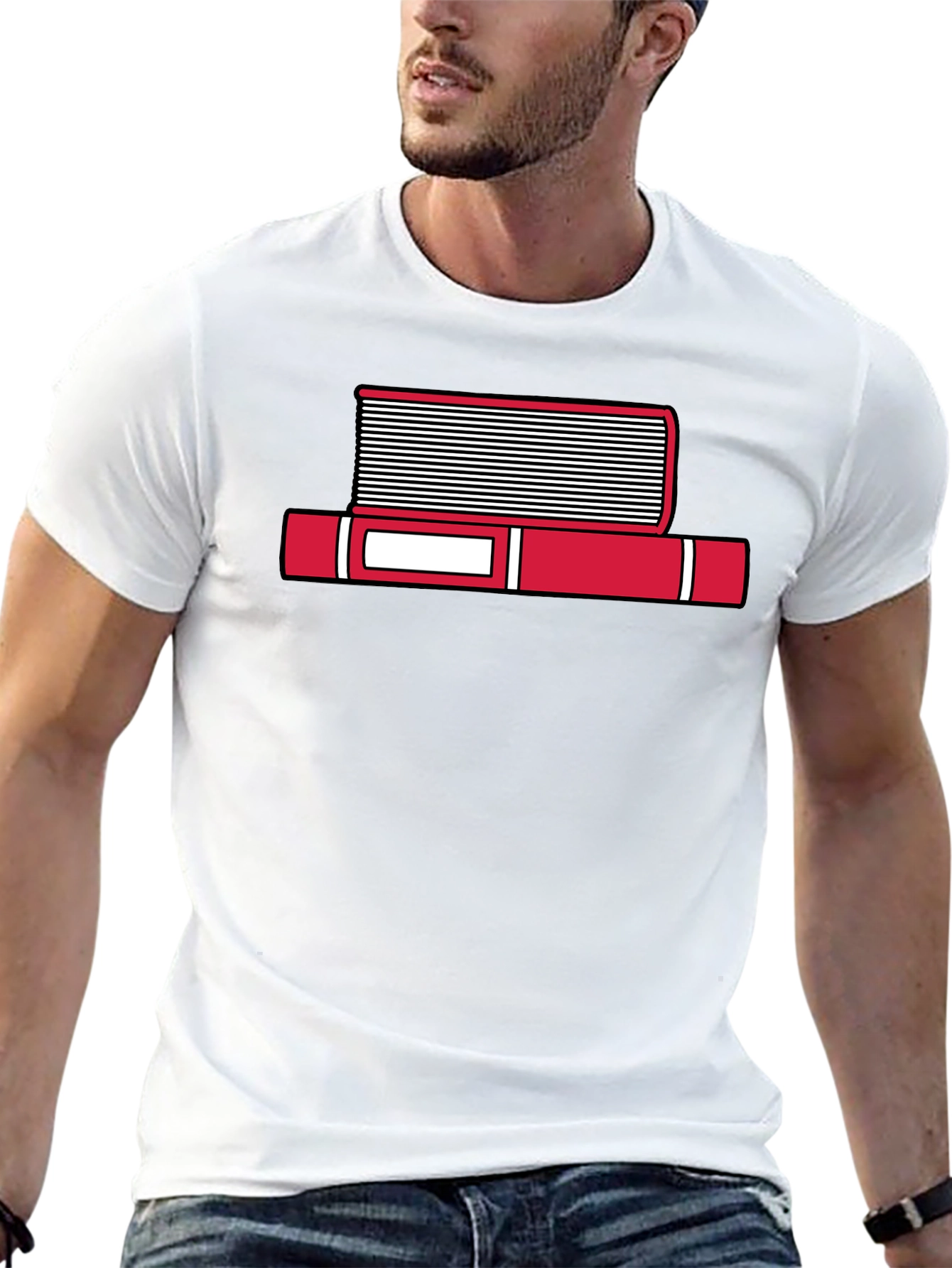 Book Stack Graphic T-Shirt