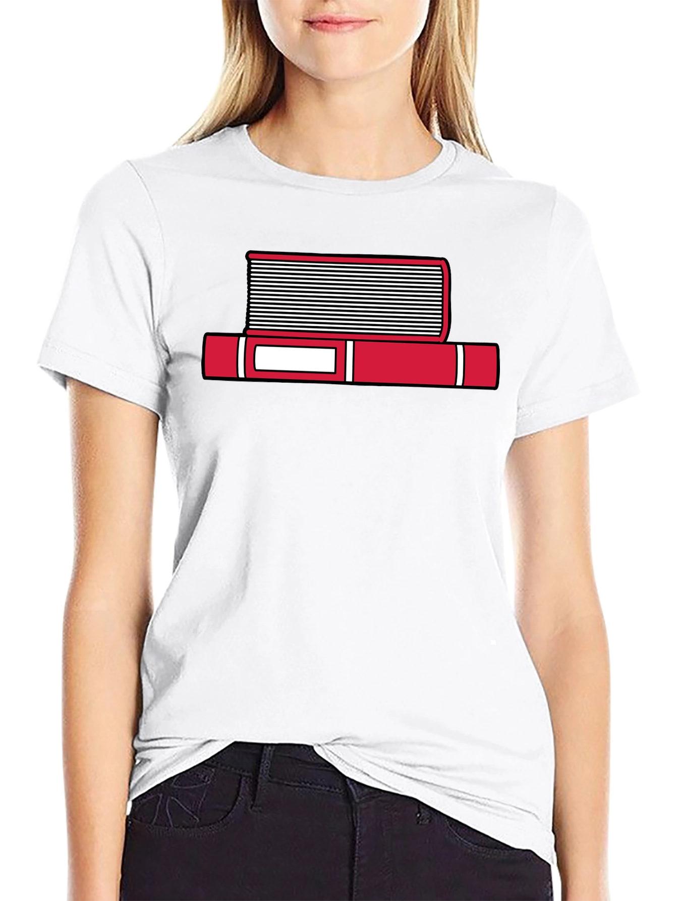 Book Stack Graphic T-Shirt