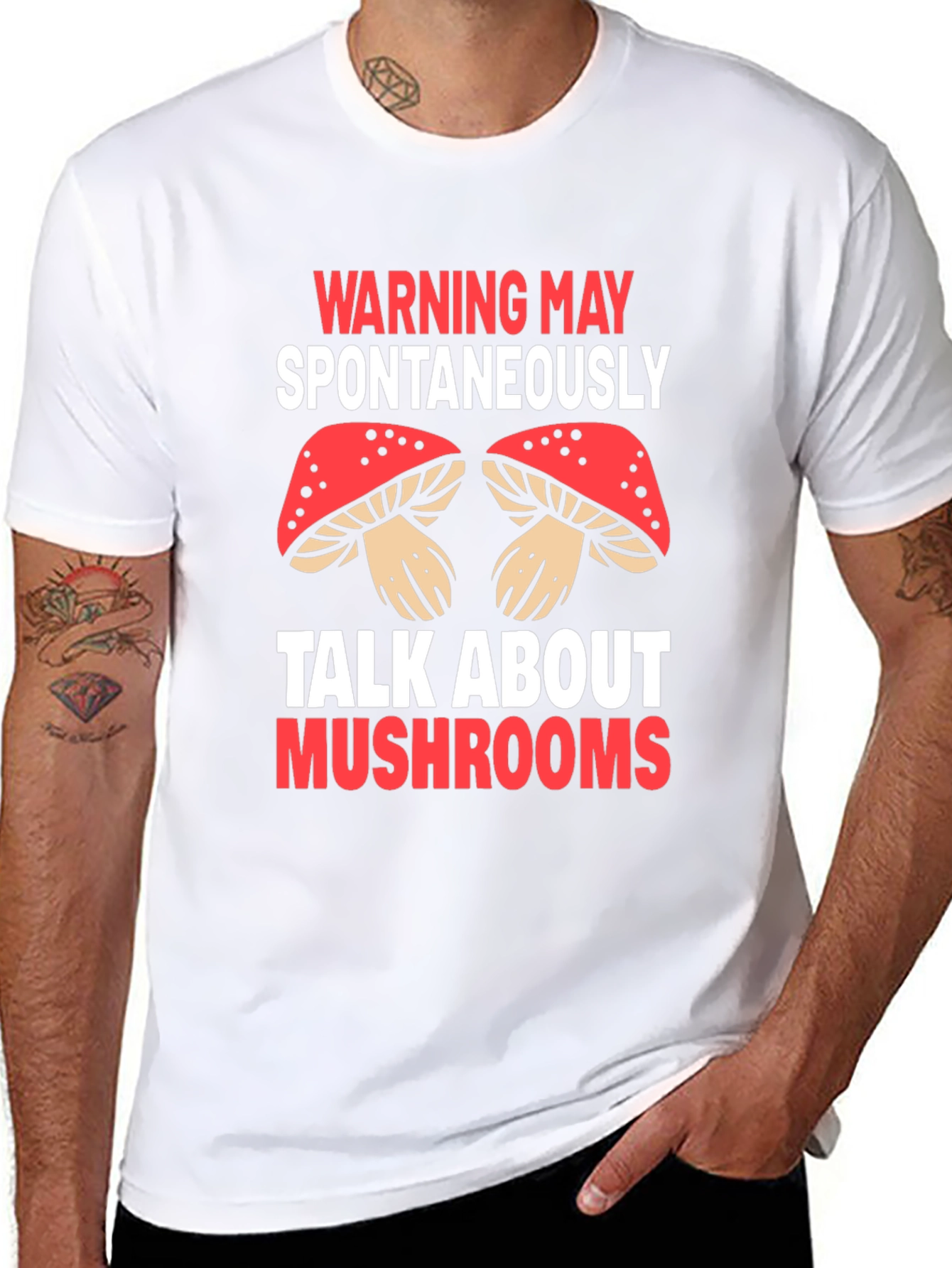 Warning May Spontaneously Talk About Mushrooms T-Shirt