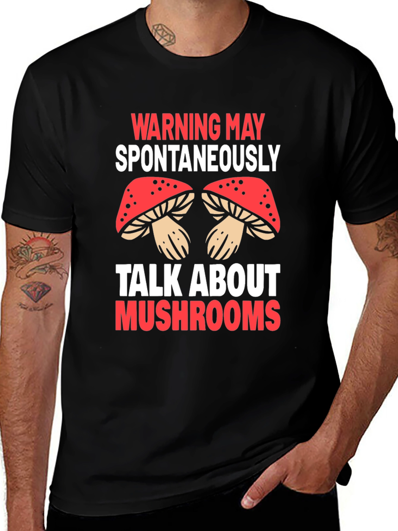 Warning May Spontaneously Talk About Mushrooms T-Shirt