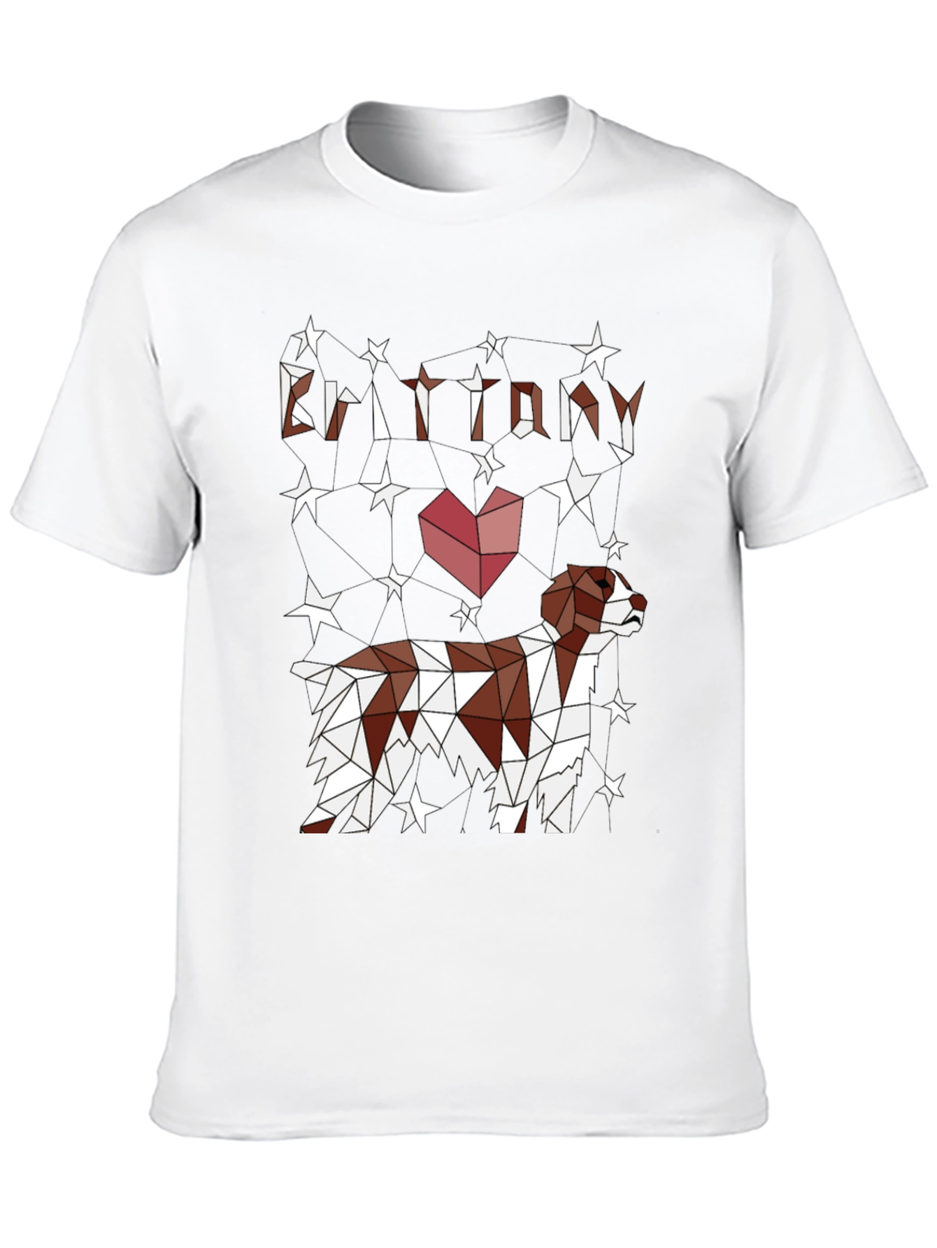 Brittany Dog Lover T-Shirt - Geometric Star Design