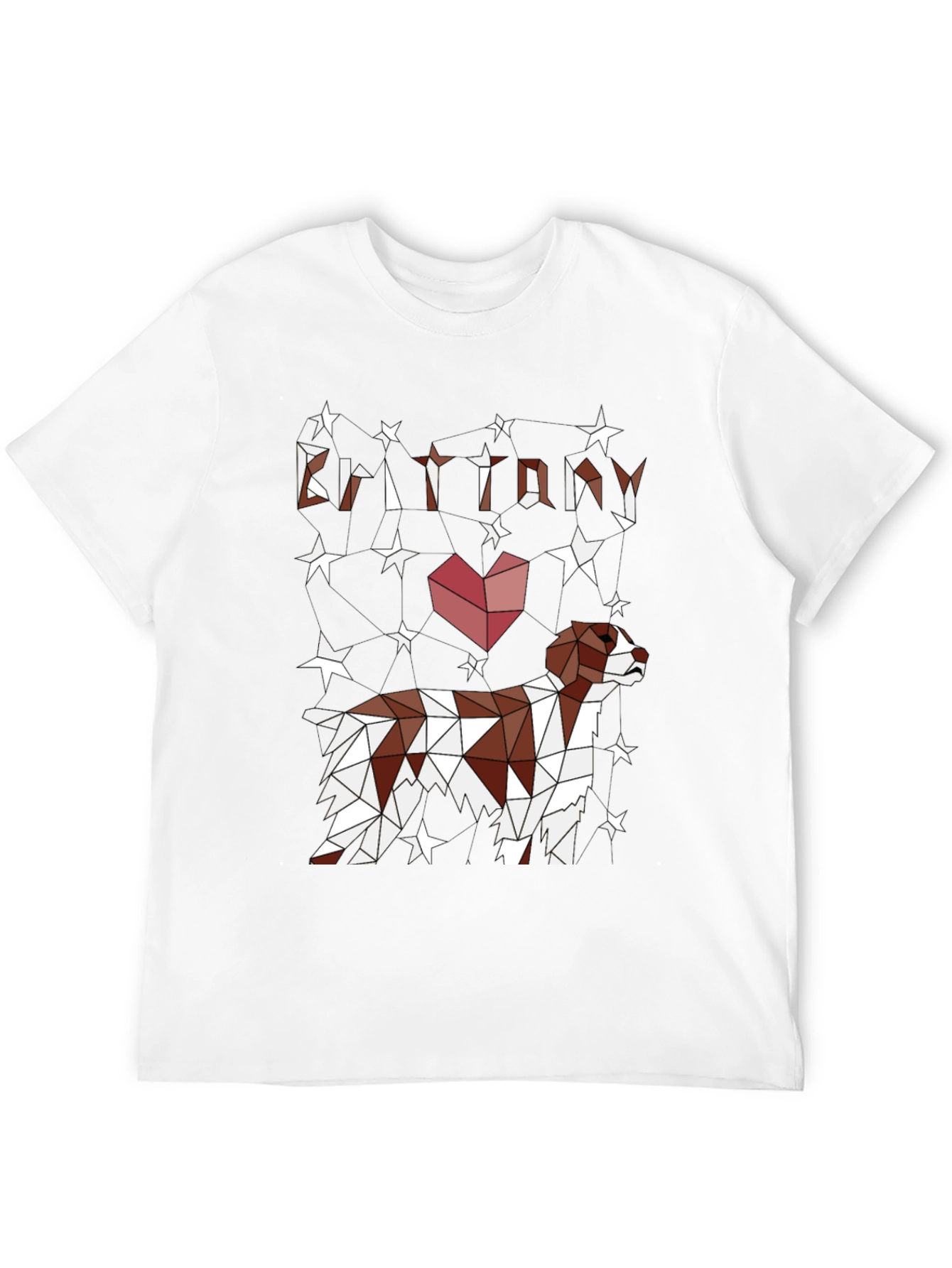 Brittany Dog Lover T-Shirt - Geometric Star Design