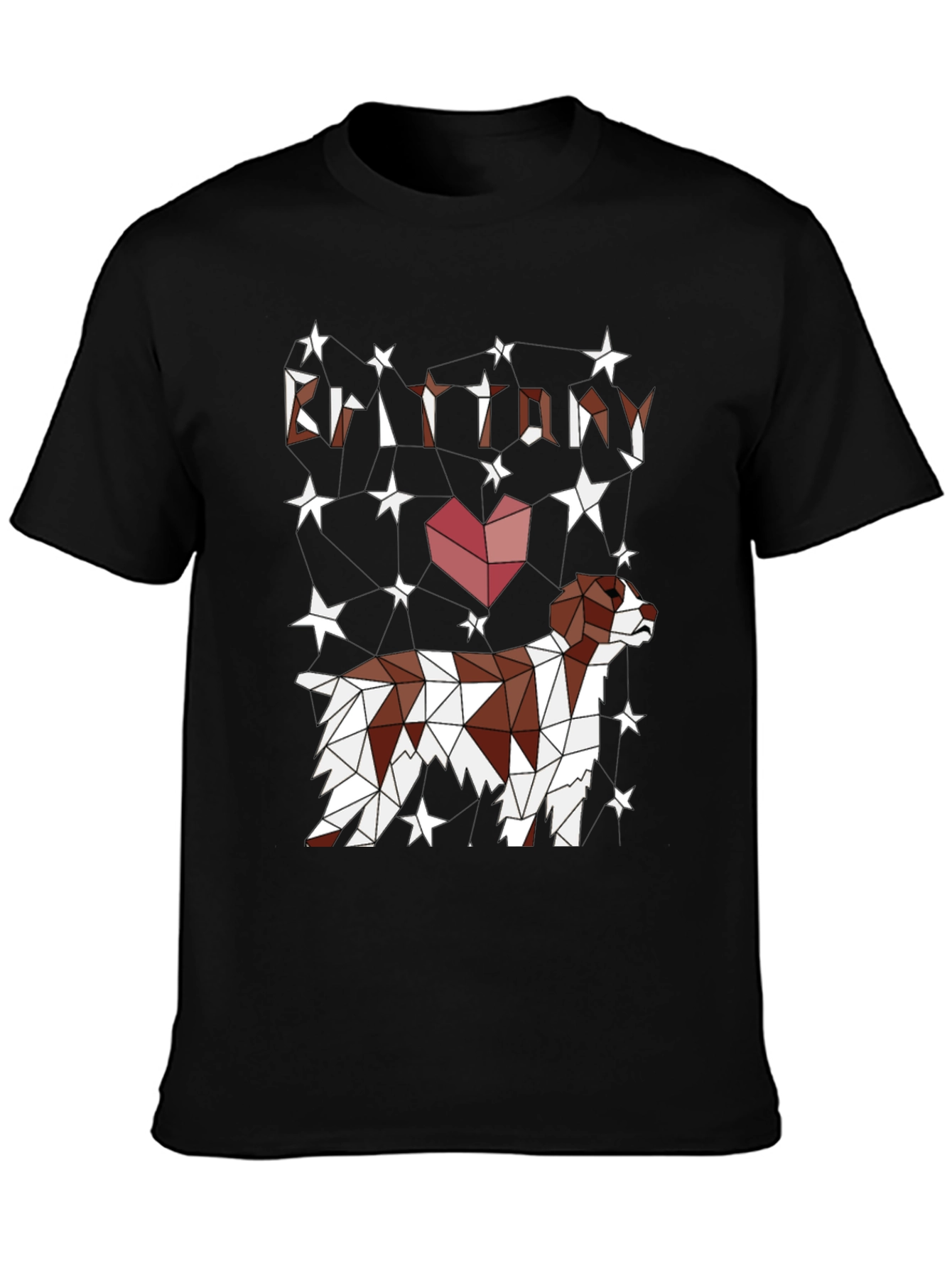 Brittany Dog Lover T-Shirt - Geometric Star Design
