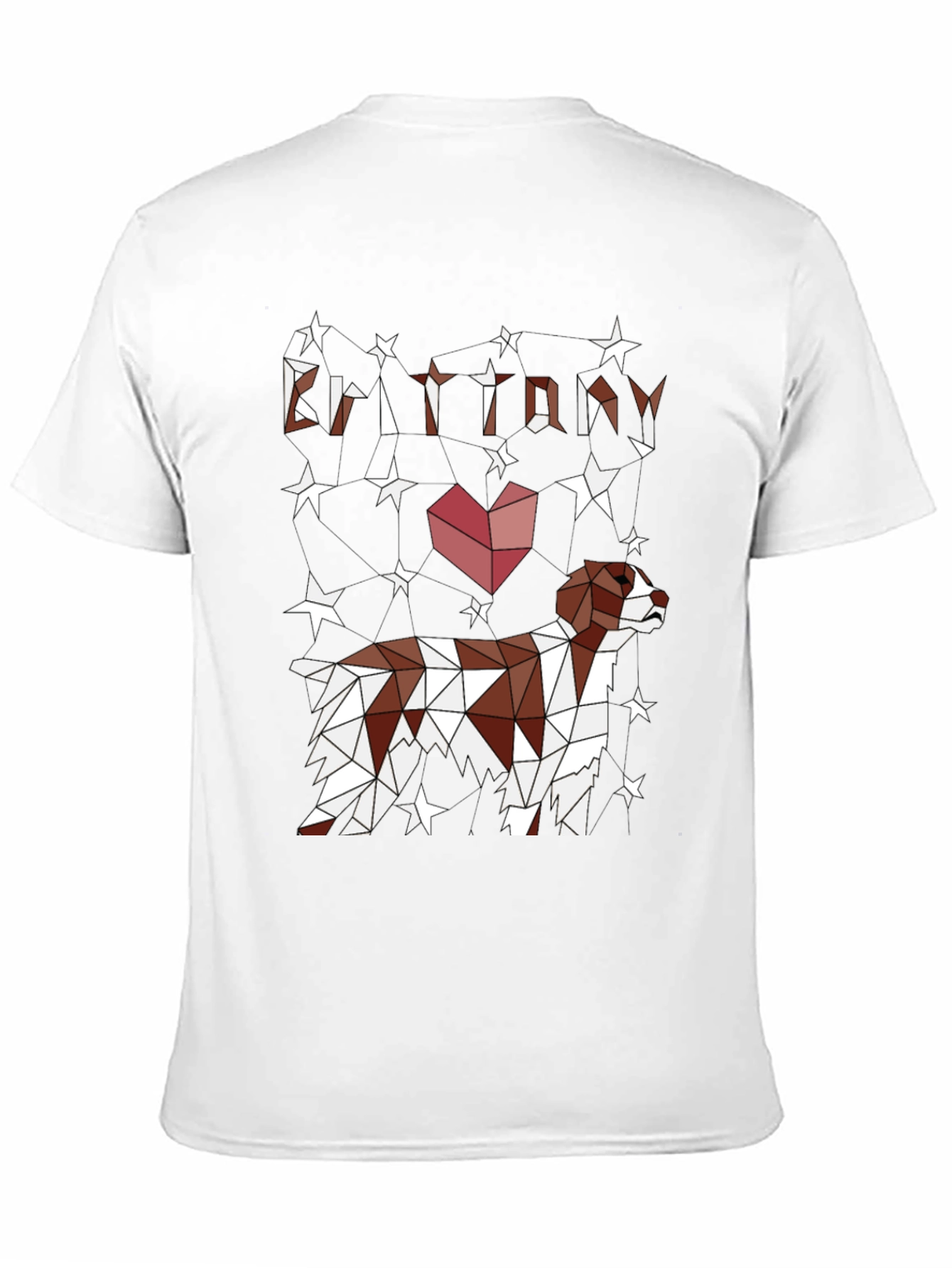 Brittany Dog Lover T-Shirt - Geometric Star Design