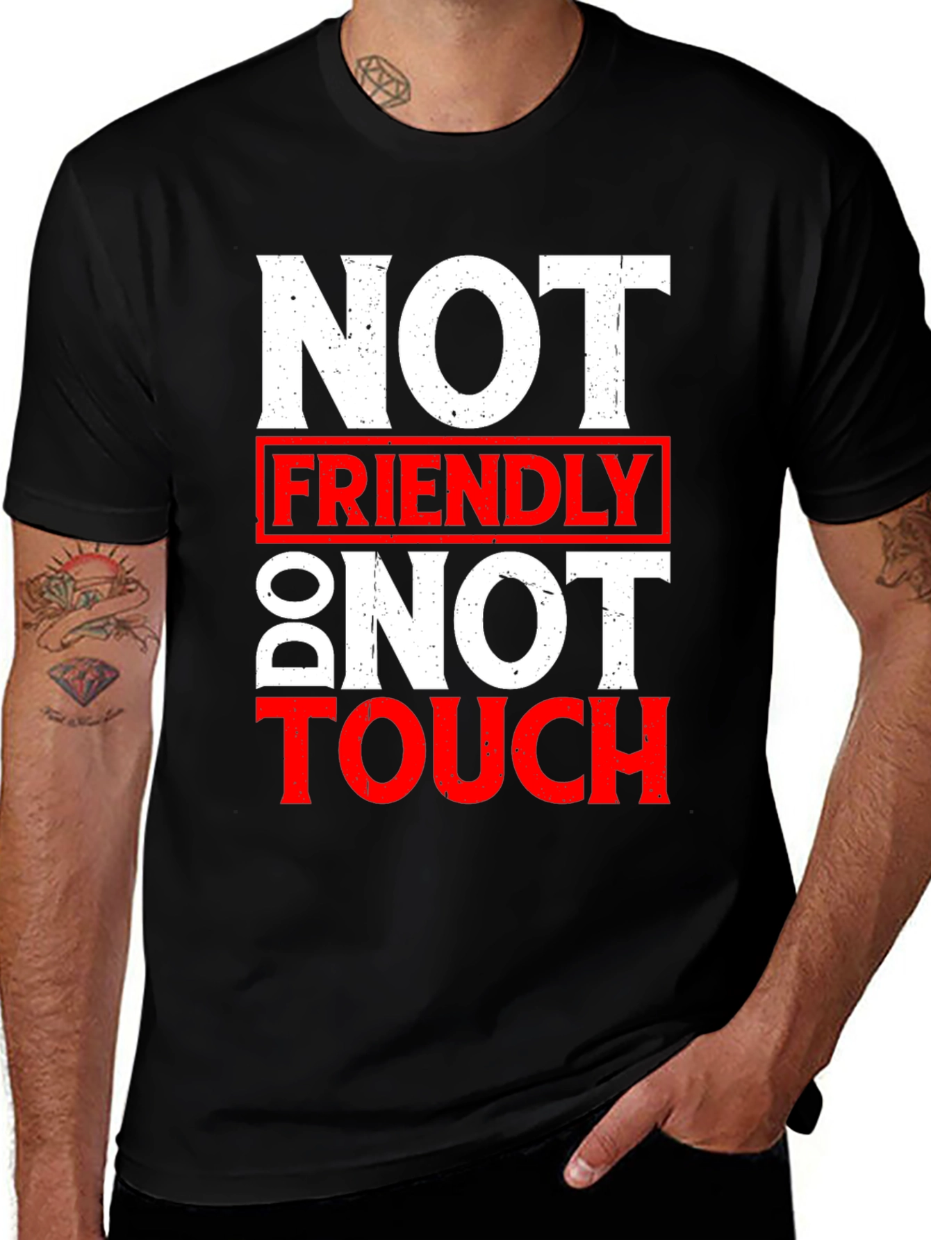 Not Friendly Do Not Touch Graphic T-Shirt