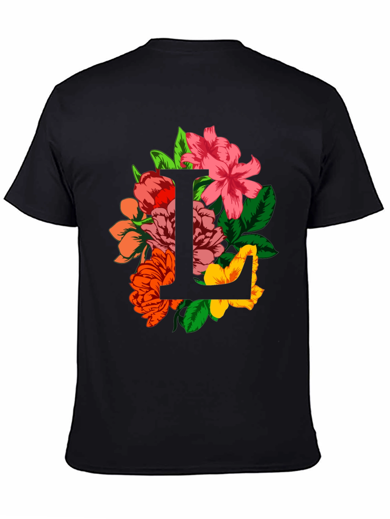 Floral Letter L Graphic T-Shirt