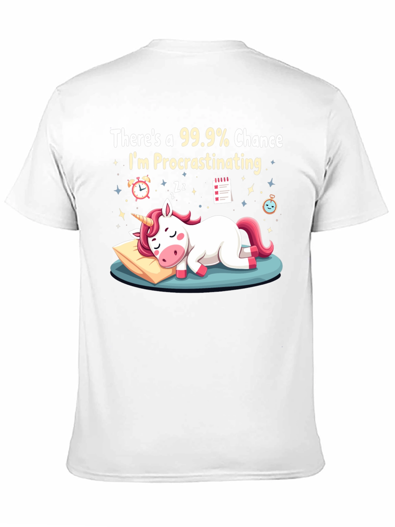 Procrastinating Unicorn Graphic T-Shirt - Black