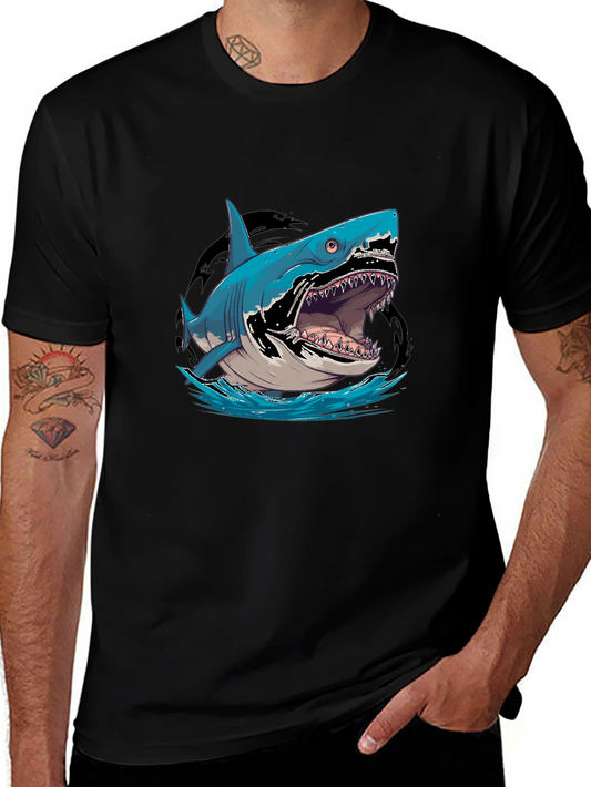 Shark Graphic Tee - Mens Black T-Shirt
