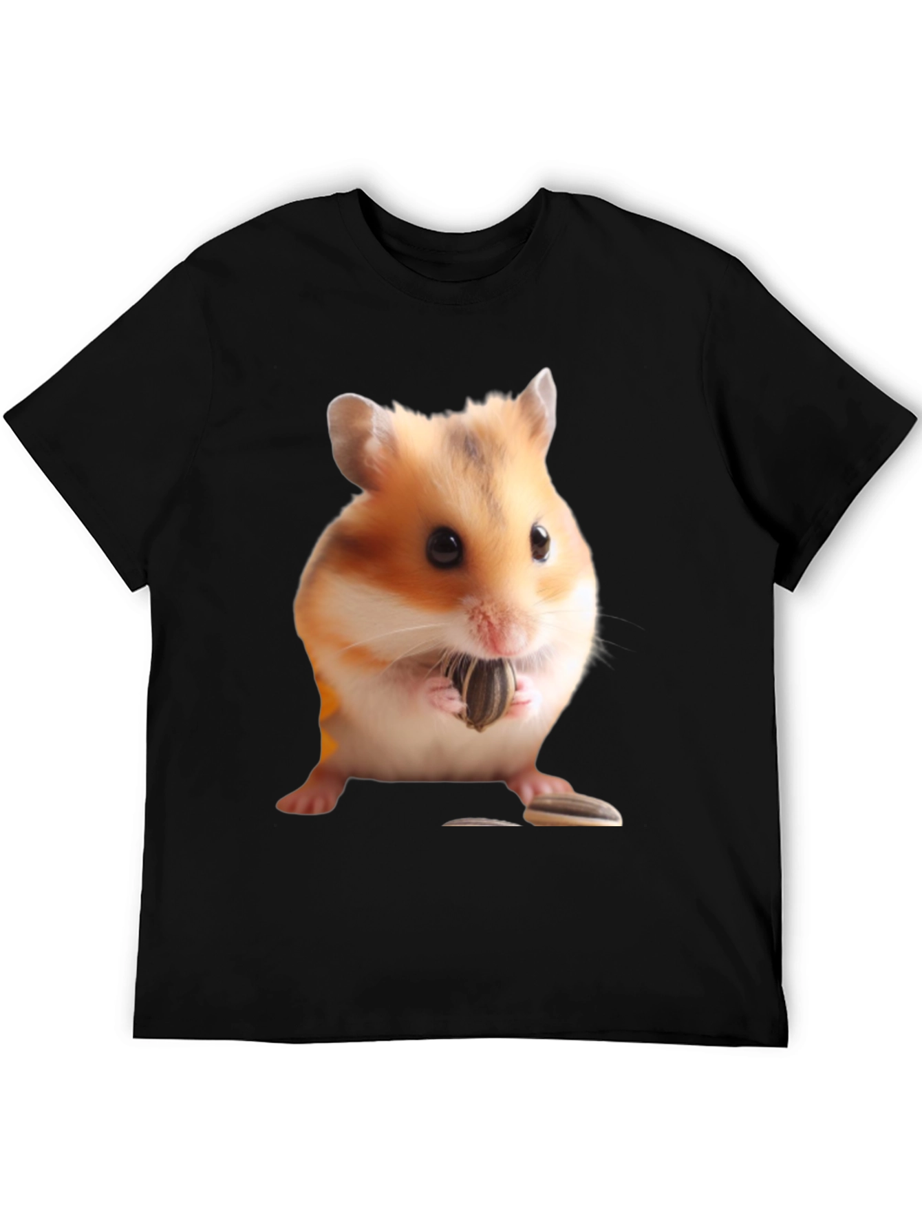 Hamster Seed Graphic T-Shirt Mens Black Tee