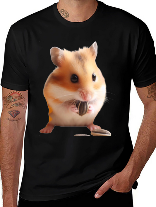 Hamster Seed Graphic T-Shirt Mens Black Tee