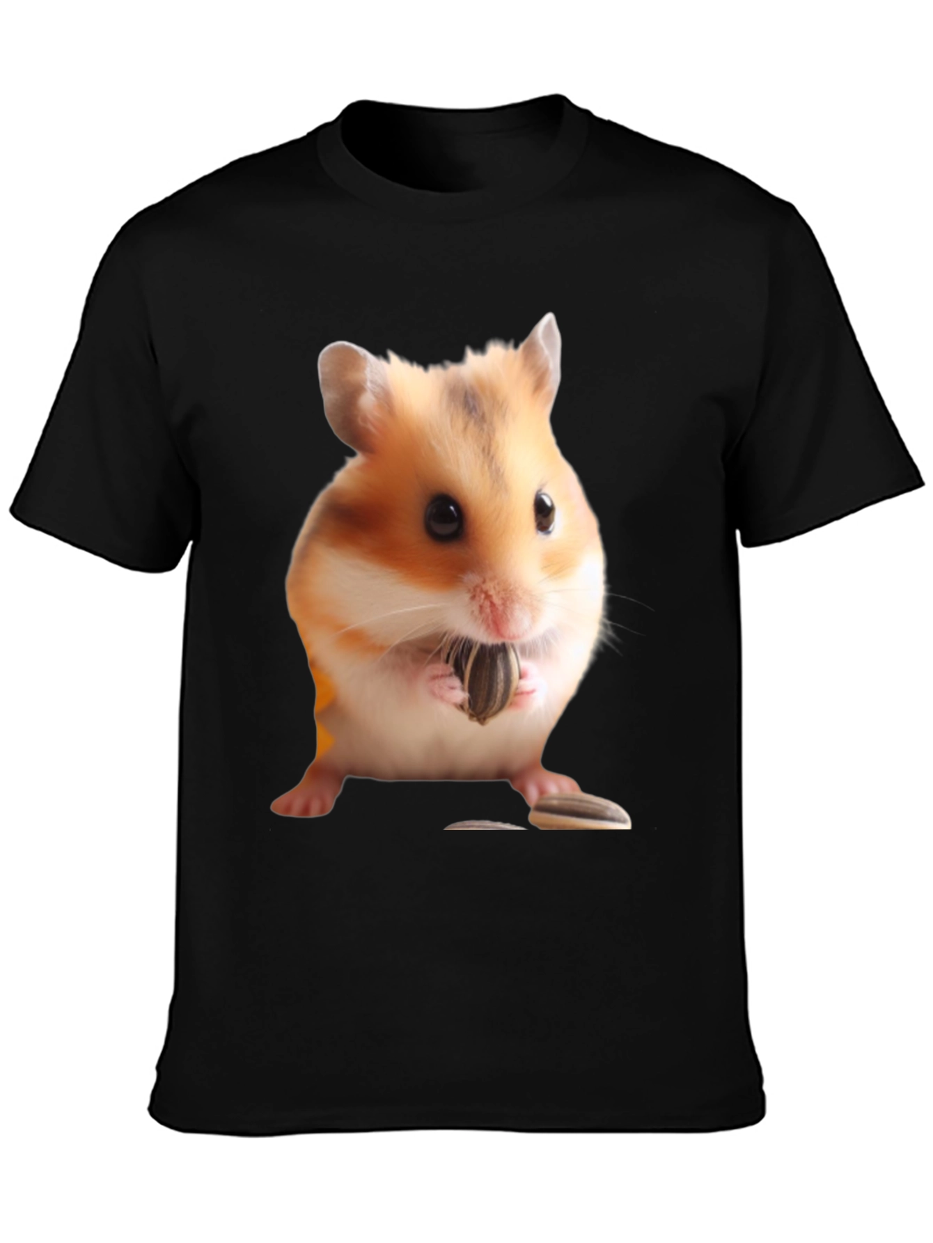 Hamster Seed Graphic T-Shirt Mens Black Tee