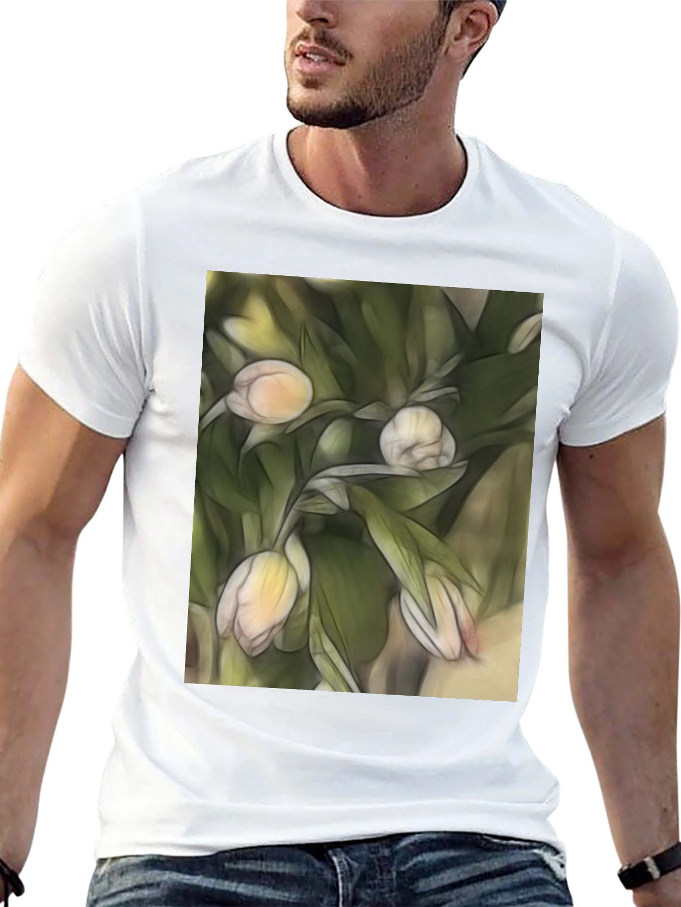 Floral Sketch T-Shirt: Artistic Casual Wear