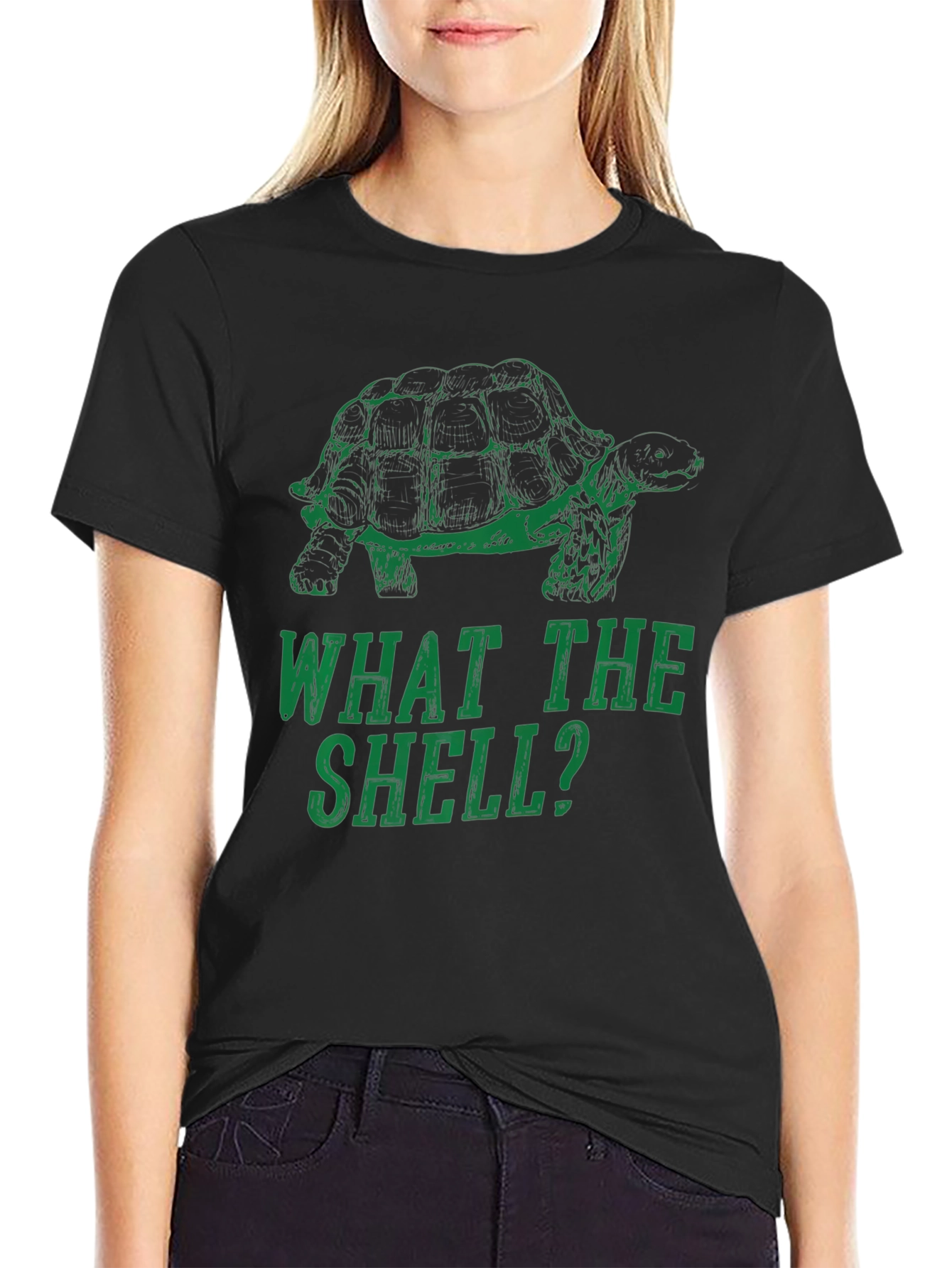 What the Shell Turtle Graphic Tee - Black Cotton