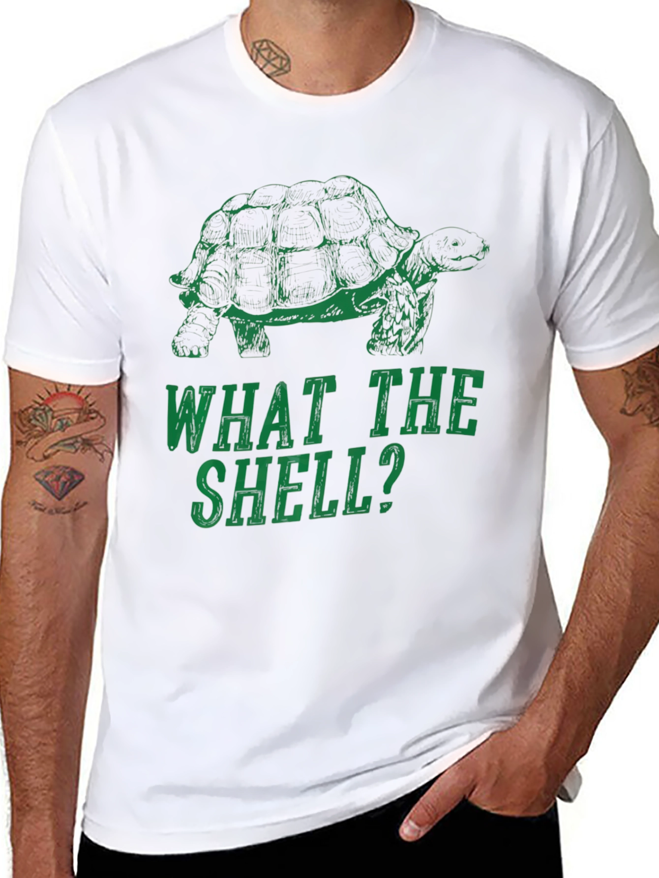 What the Shell Turtle Graphic Tee - Black Cotton