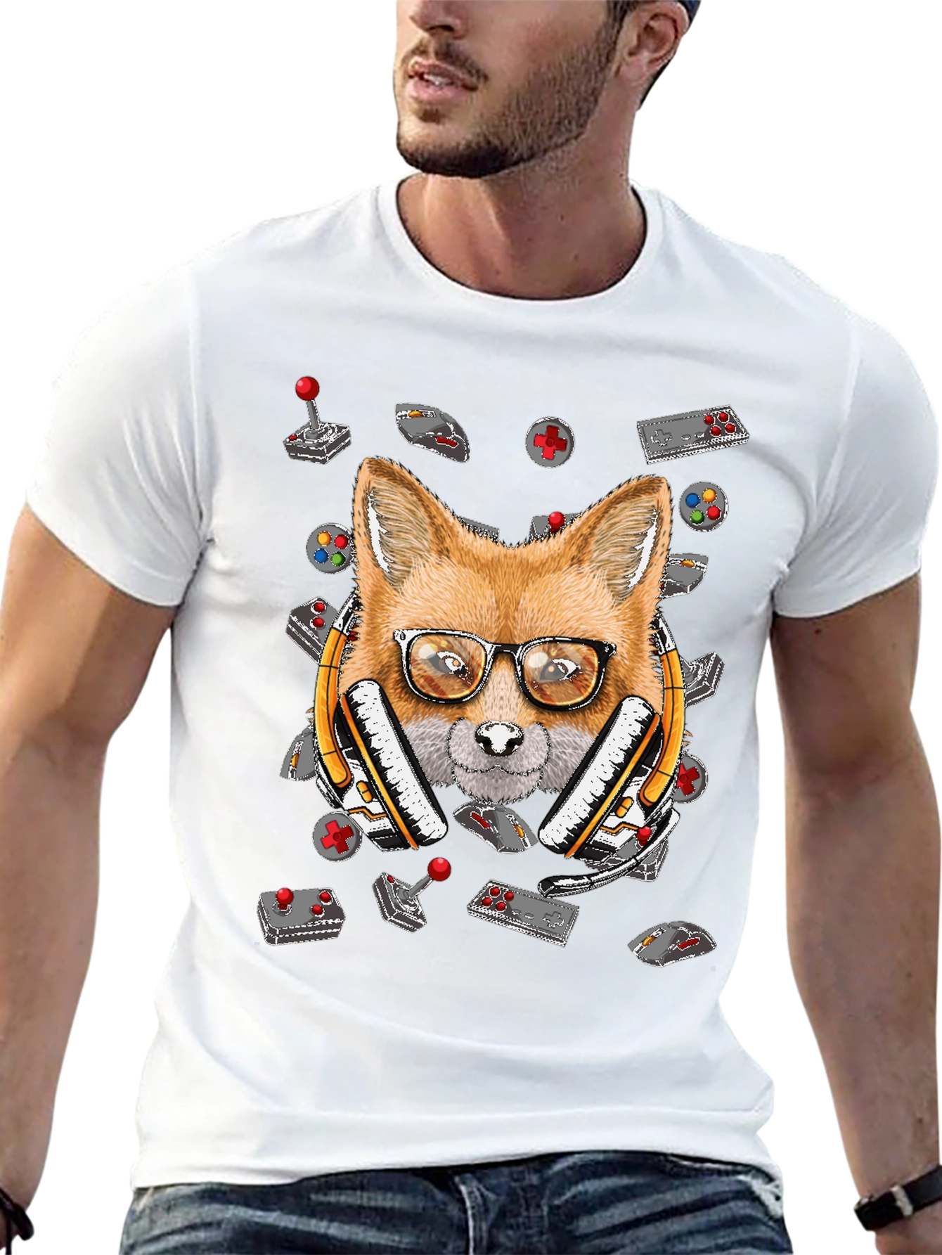 Gamer Fox T-Shirt - Retro Gaming Style