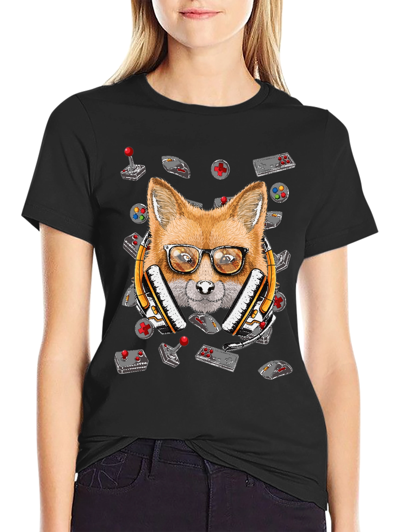 Gamer Fox T-Shirt - Retro Gaming Style