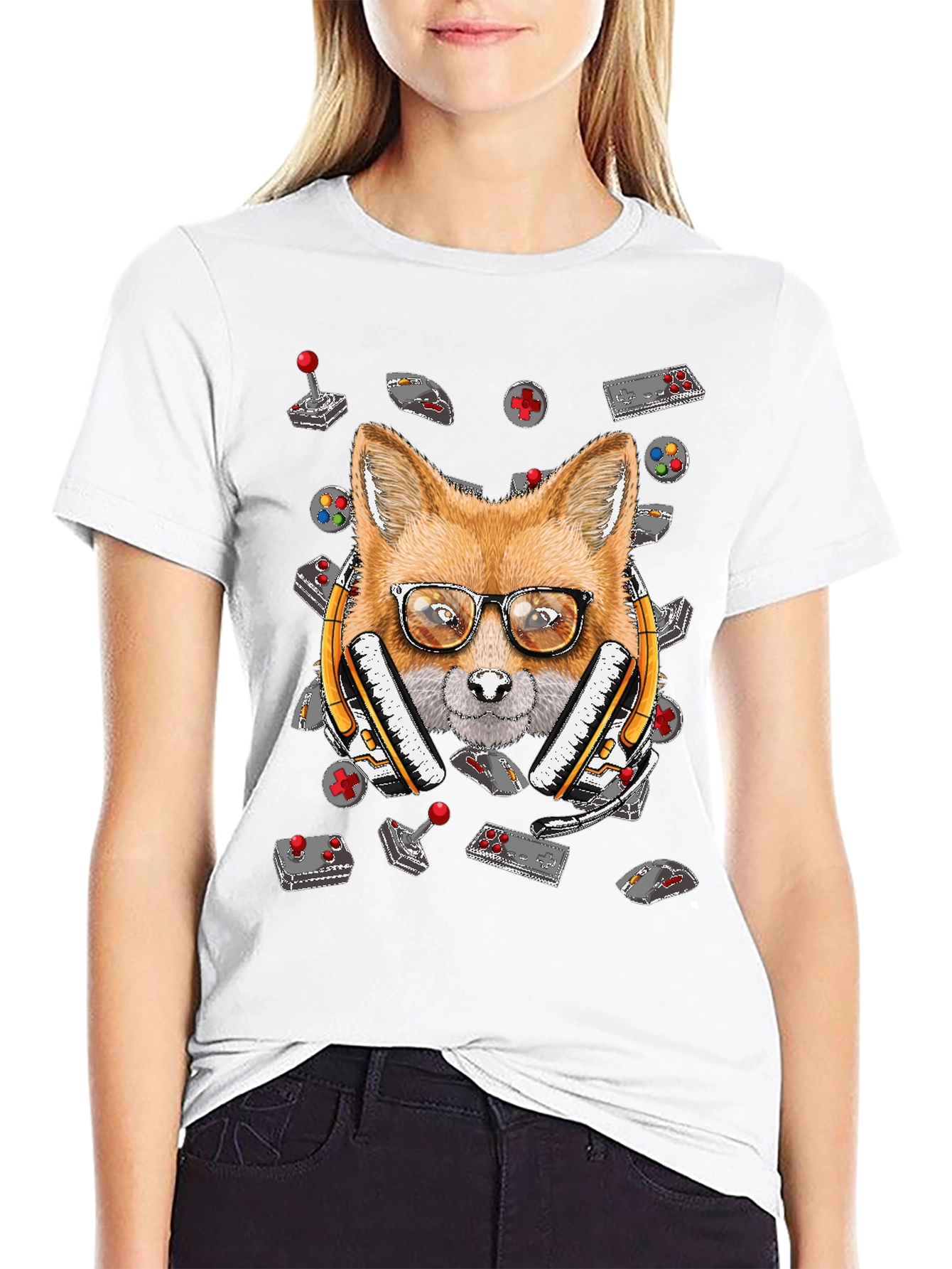 Gamer Fox T-Shirt - Retro Gaming Style