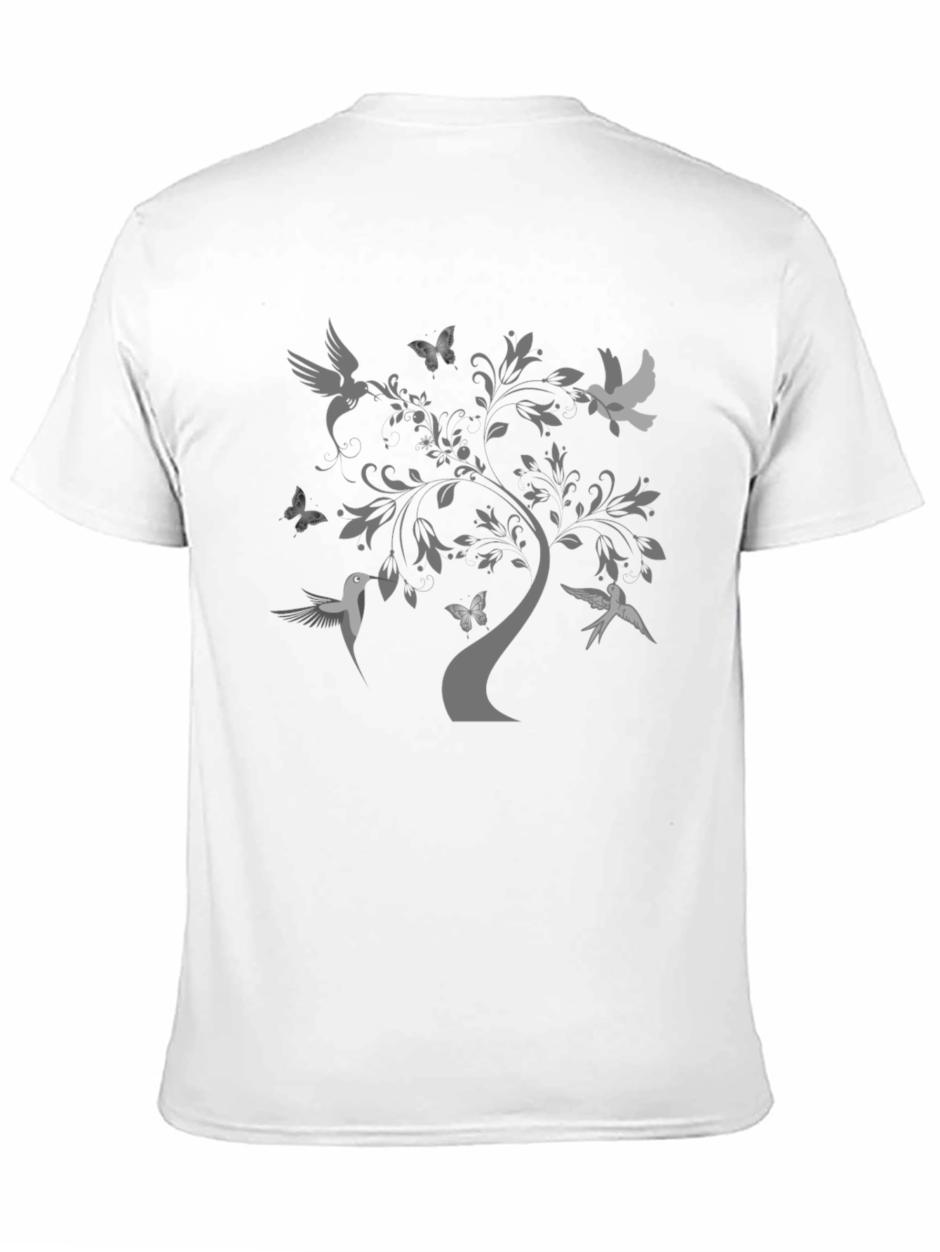 Nature-Inspired Tree & Birds Graphic Tee