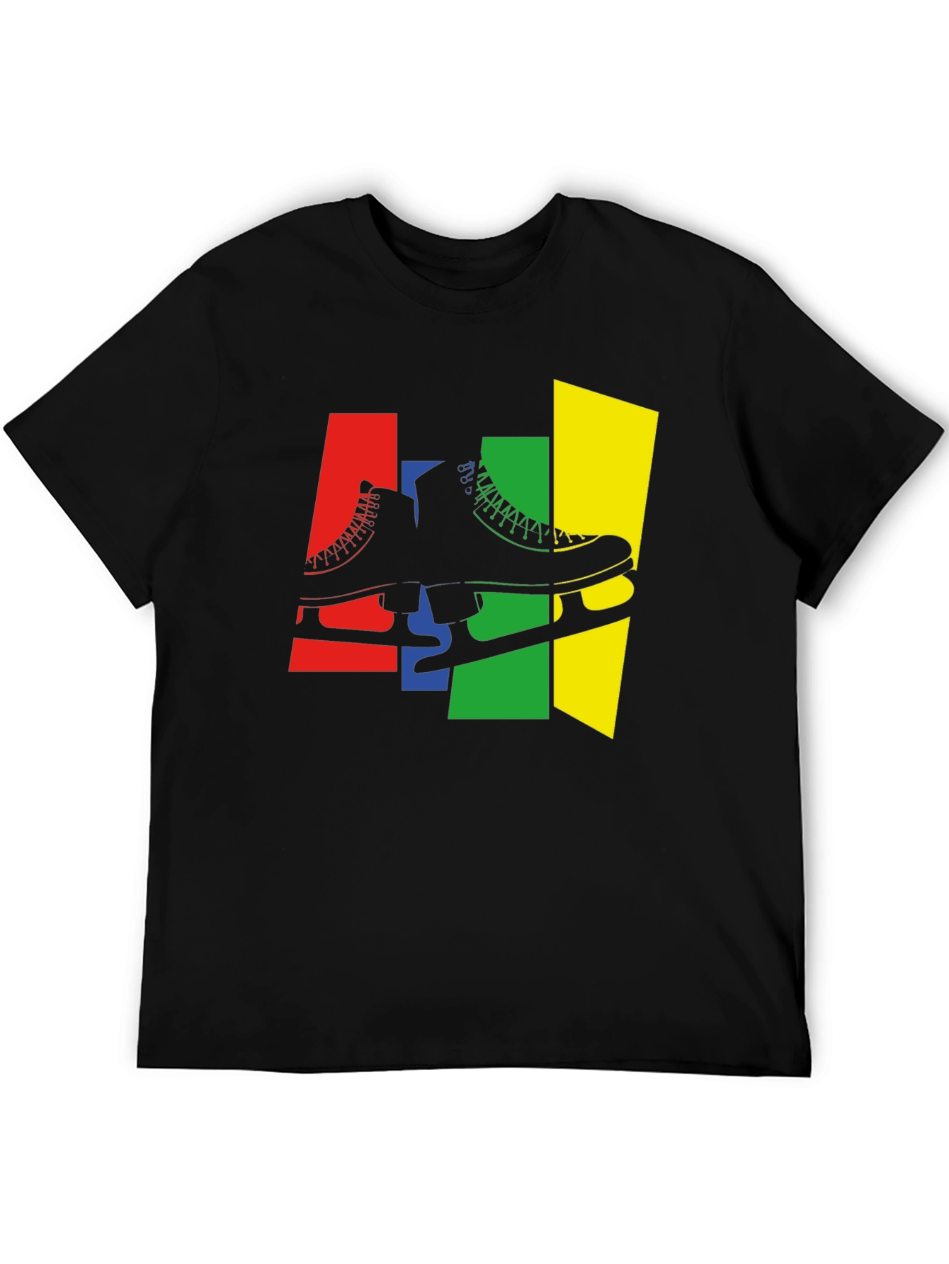 Retro Skates T-Shirt - Black Cotton Graphic Tee