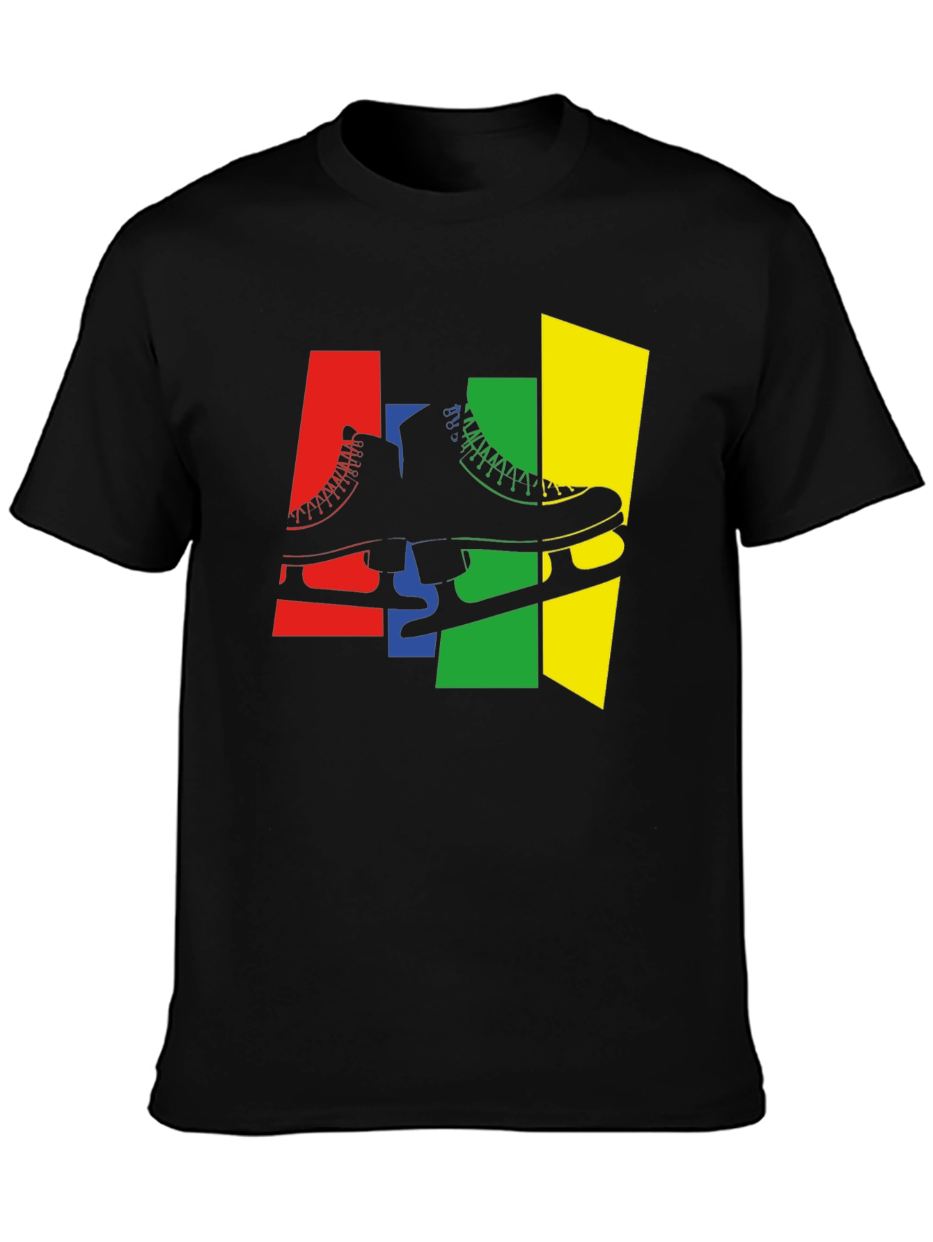 Retro Skates T-Shirt - Black Cotton Graphic Tee