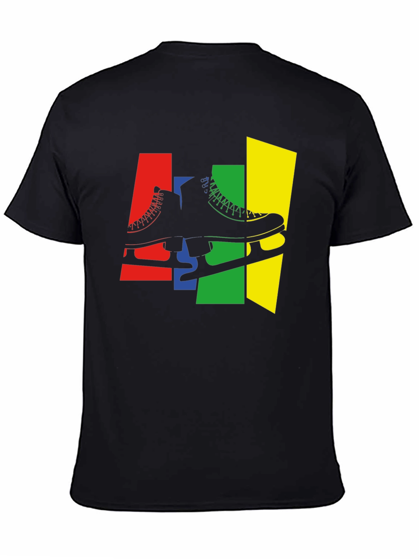Retro Skates T-Shirt - Black Cotton Graphic Tee