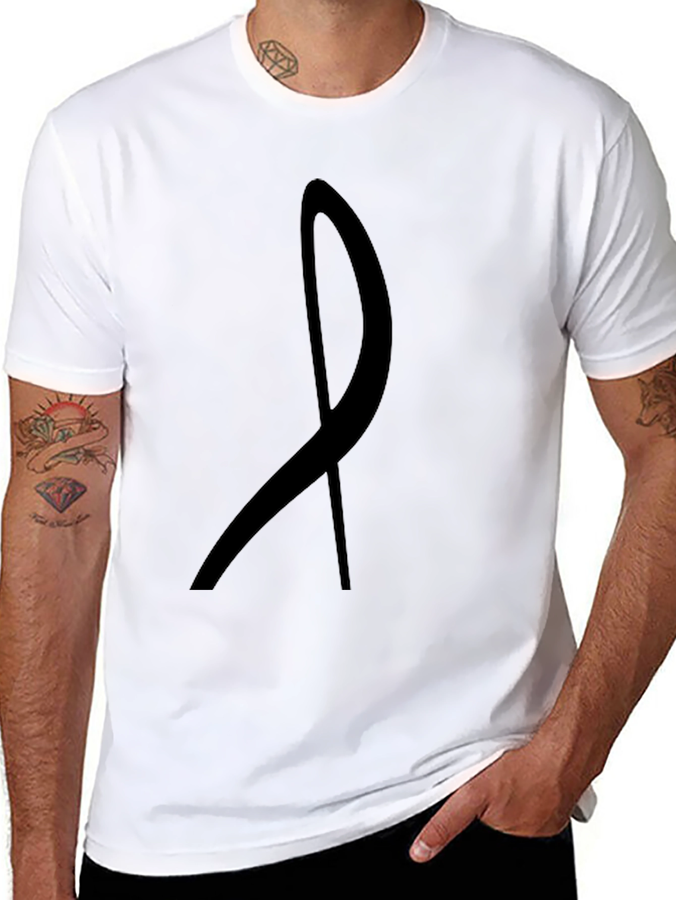 Abstract Line Art Black Graphic Tee