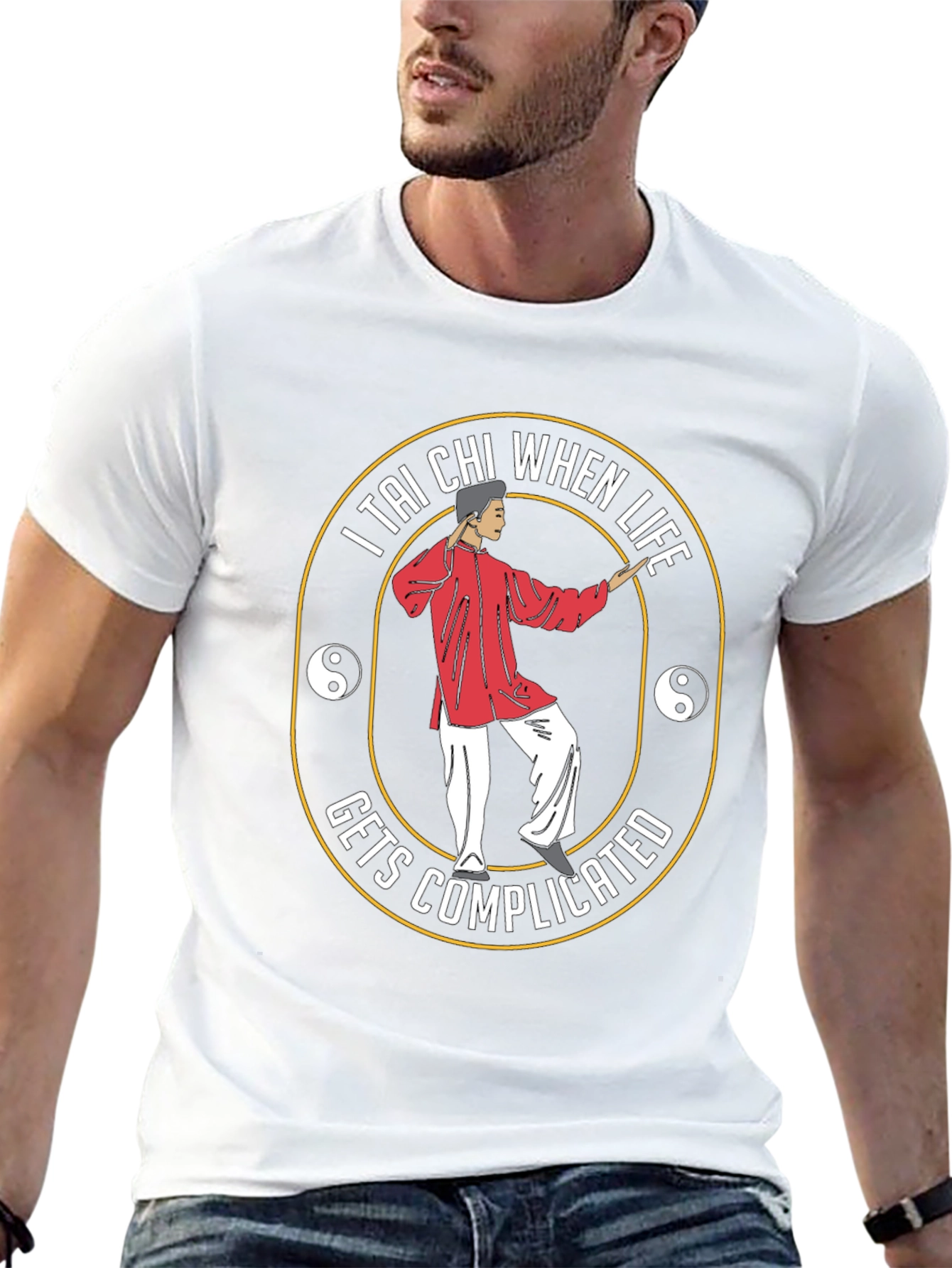 Tai Chi When Life Gets Complicated Black T-Shirt