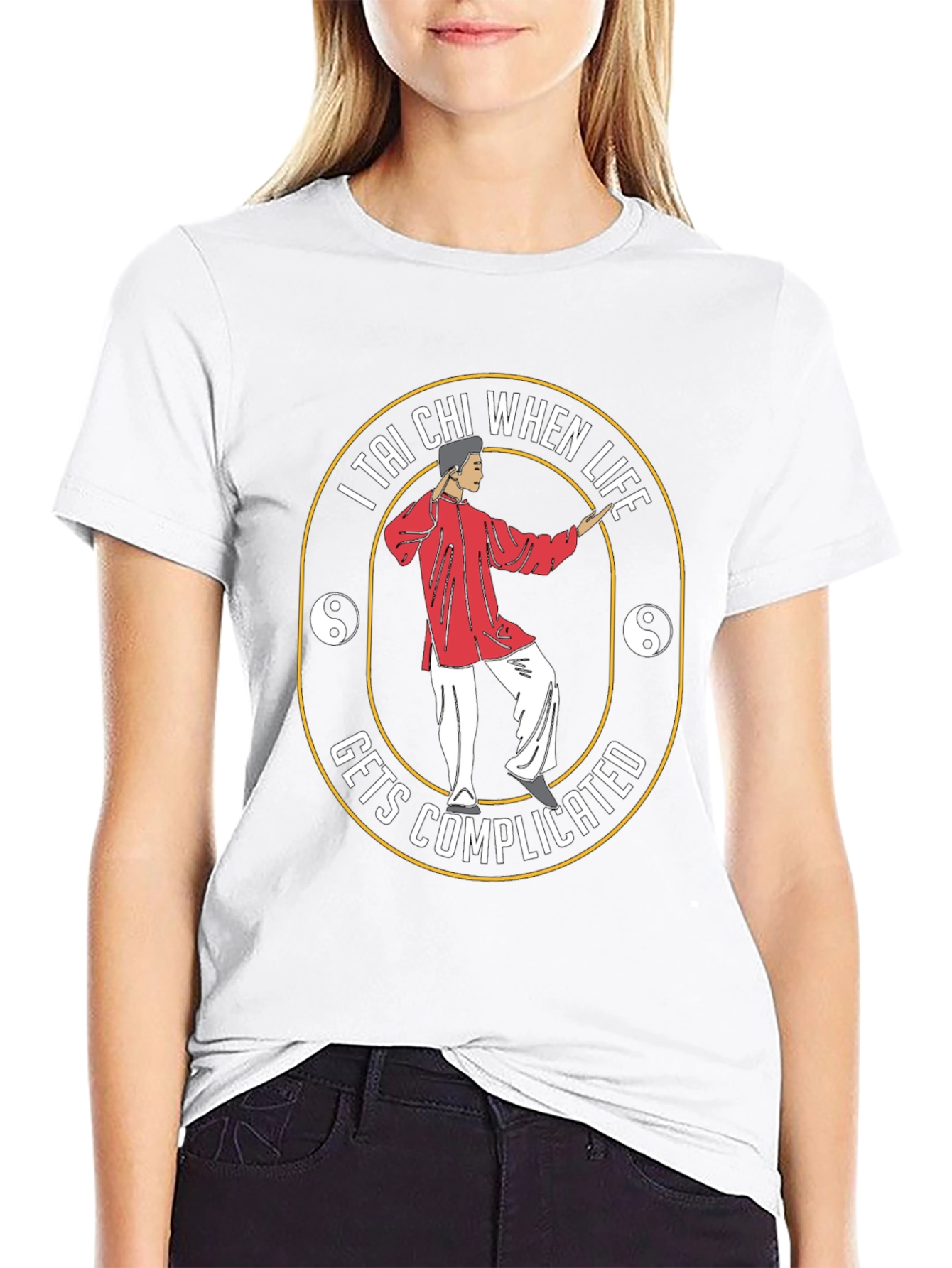 Tai Chi When Life Gets Complicated Black T-Shirt