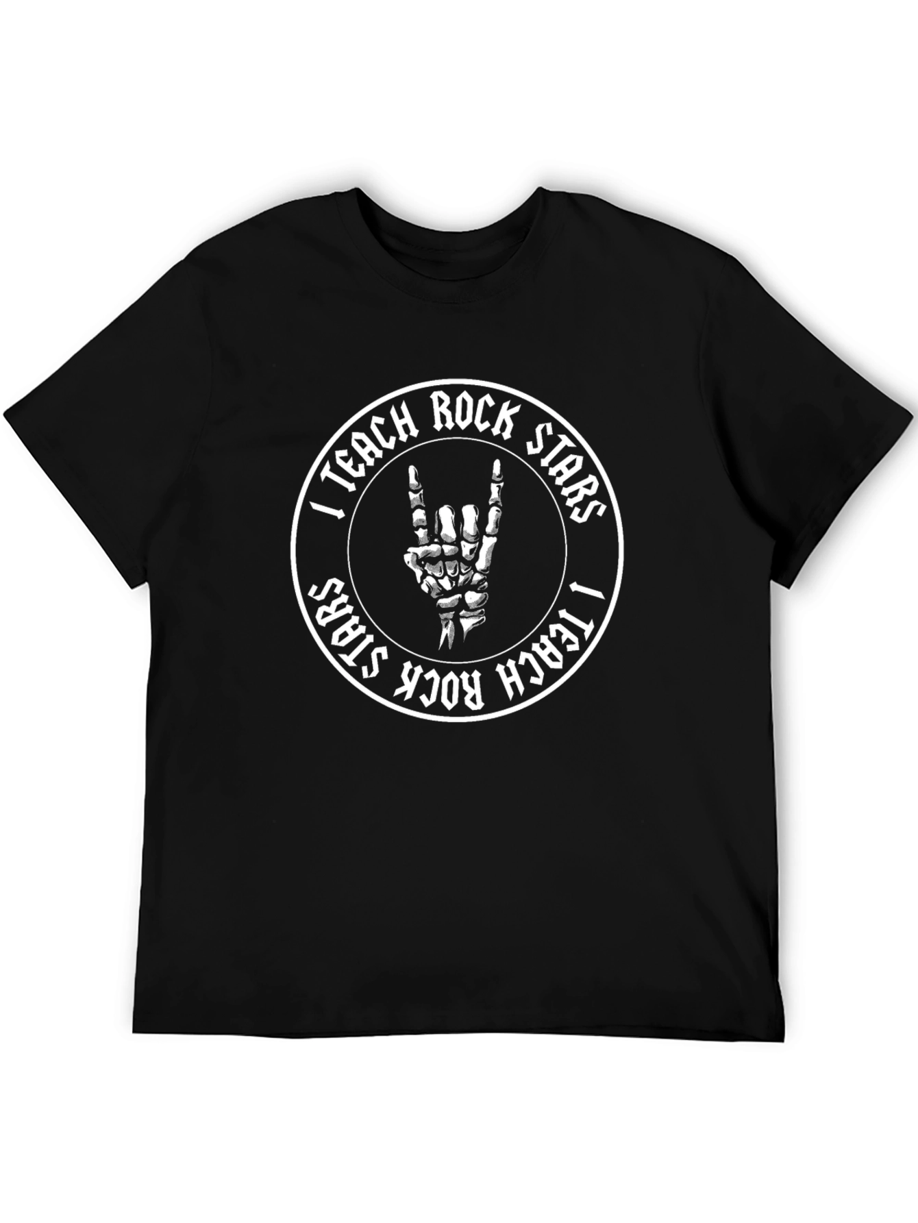 I Teach Rock Stars T-Shirt - Black Crew Neck